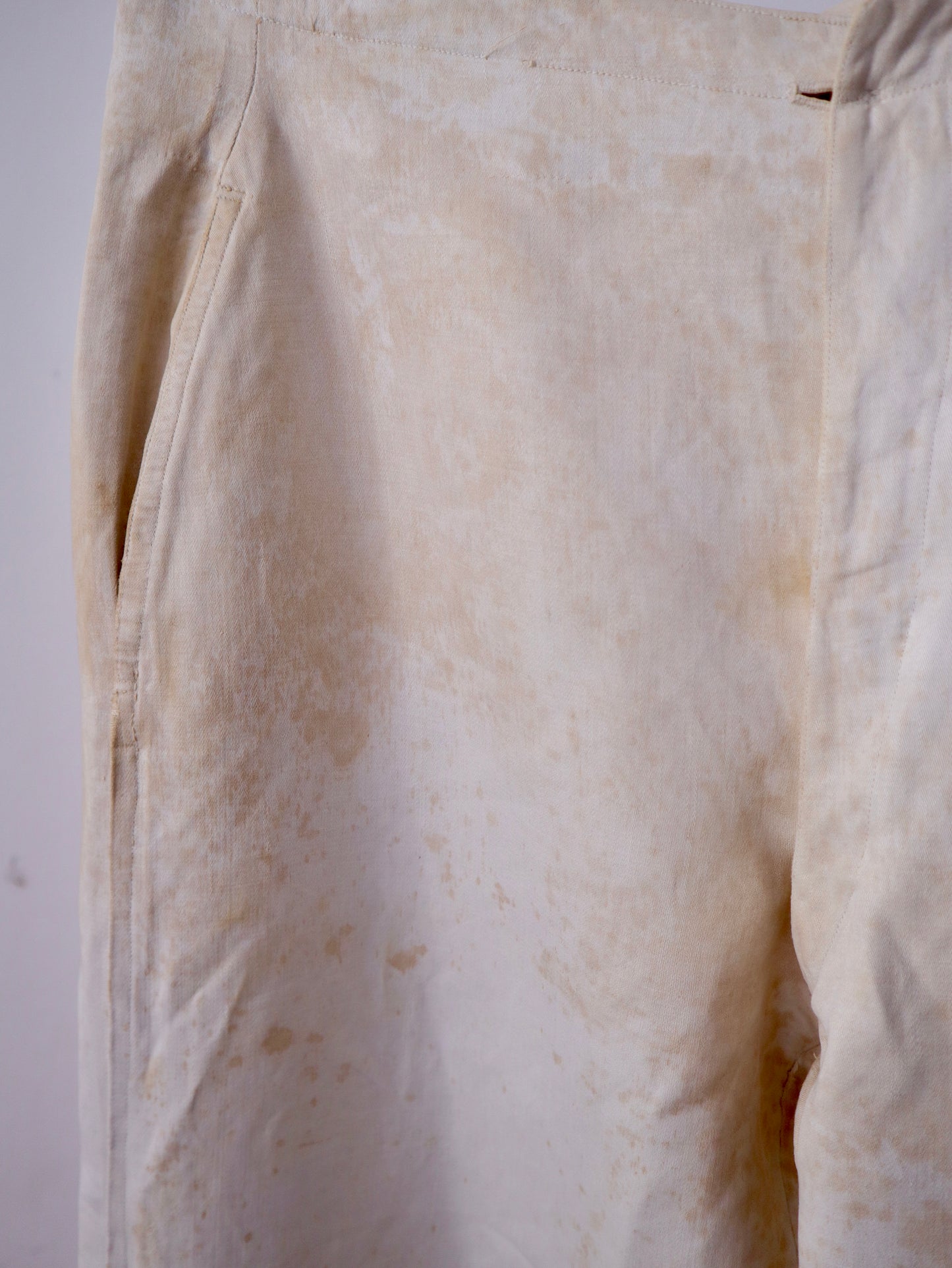 Early 19th Century White Cotton Trousers – Hand Stitched with Bone Buttons