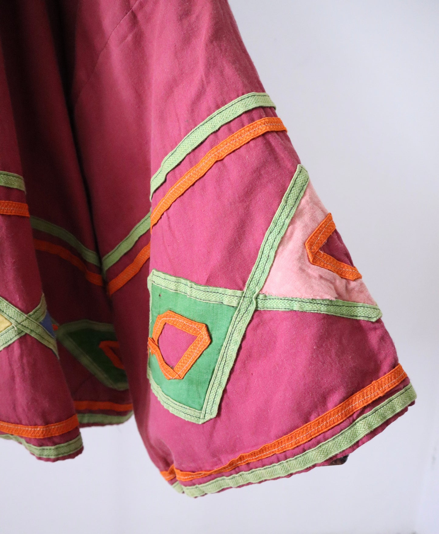 Vintage 1930s Jacket – Dark Pink Cotton with Appliqué Detail