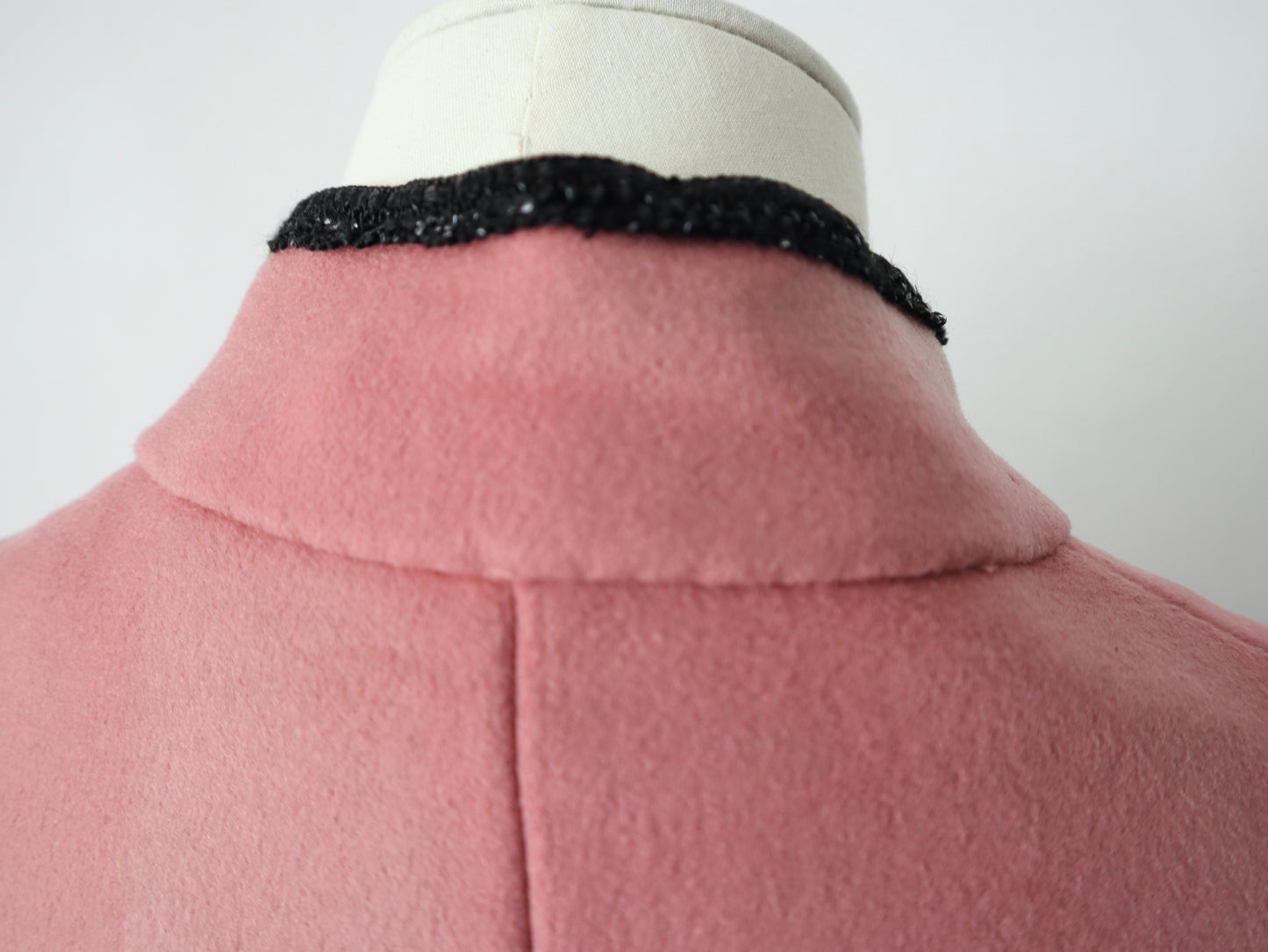 1950s French Opera House Costume Frock Coat 18th Century 1700s Marseille Pink Wool Cotton Lined Blue Velvet Cuffs Large Buttons