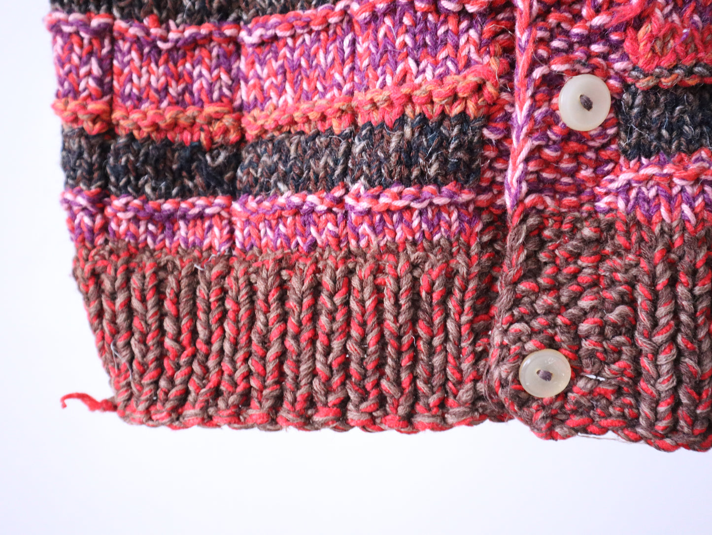 1930- 1940s Romanian Hand-Knitted Wool Waistcoat / Gilet Folk Traditional Eastern European Cardigan