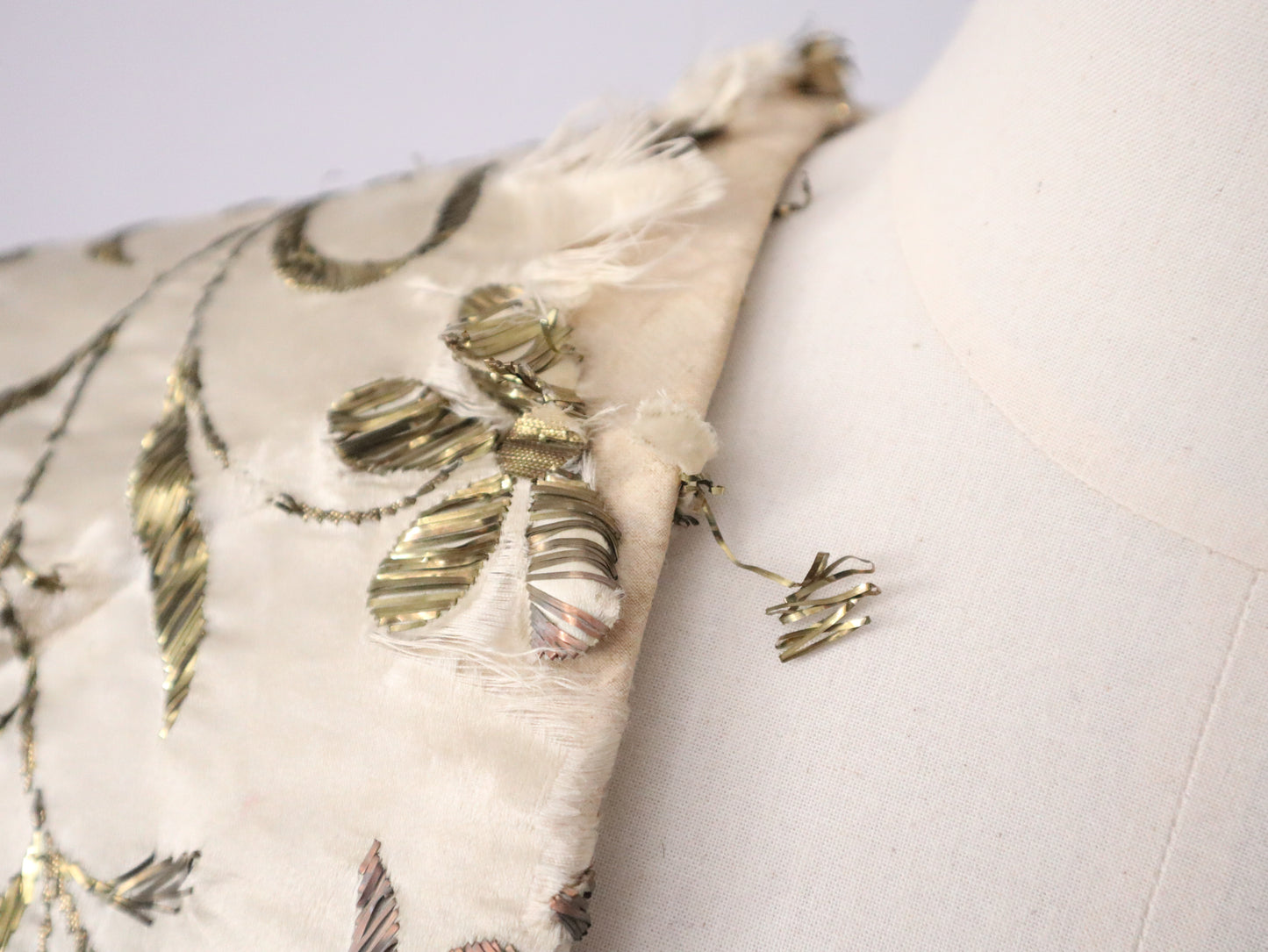 Antique French Silk Velvet Jacket c.1800s – Hand-Embroidered with Flat Gold Metal Thread – Ceremonial A-Line Robe from Aristide Boyer Archive