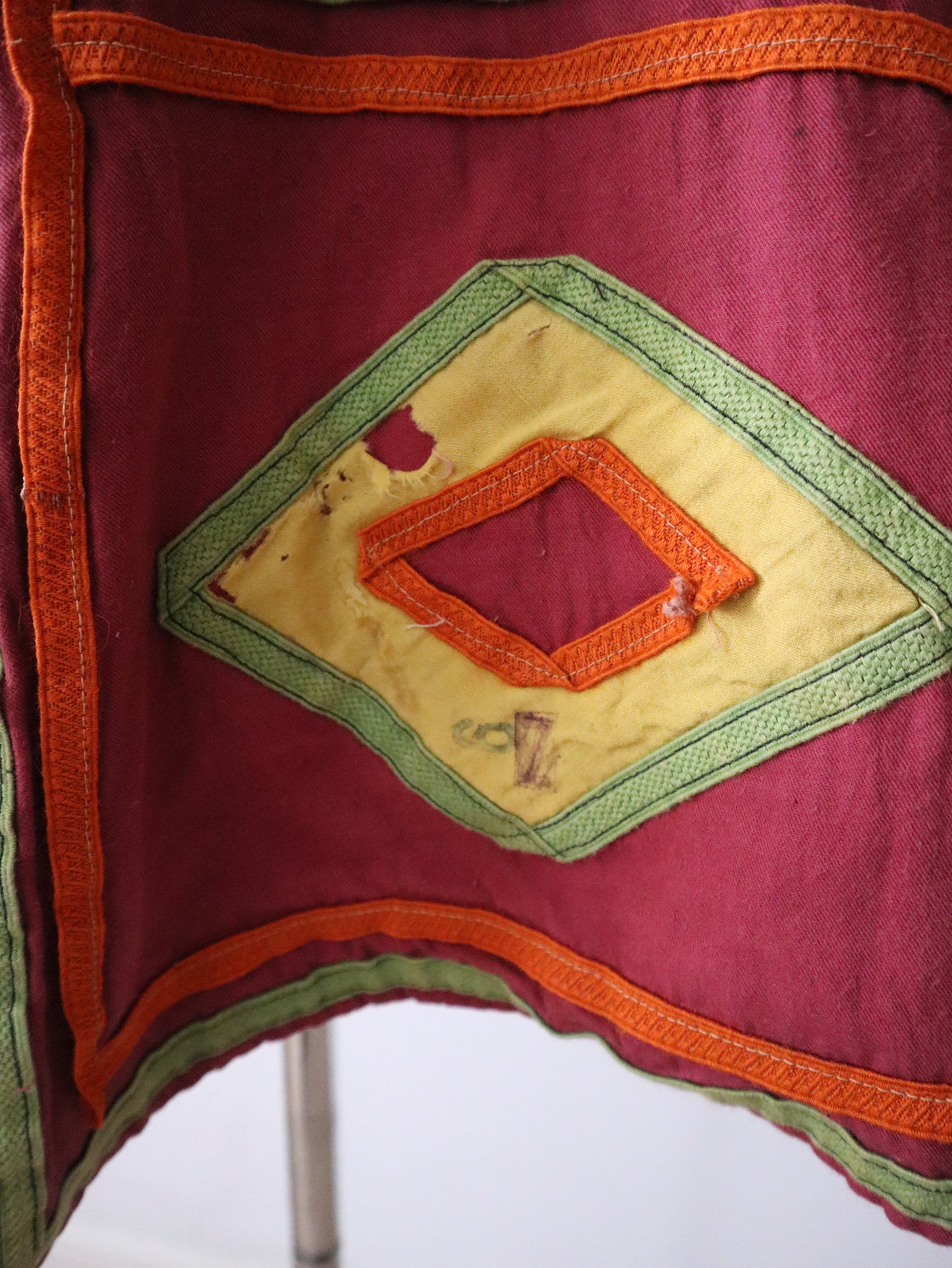 Vintage 1930s Jacket – Dark Pink Cotton with Appliqué Detail
