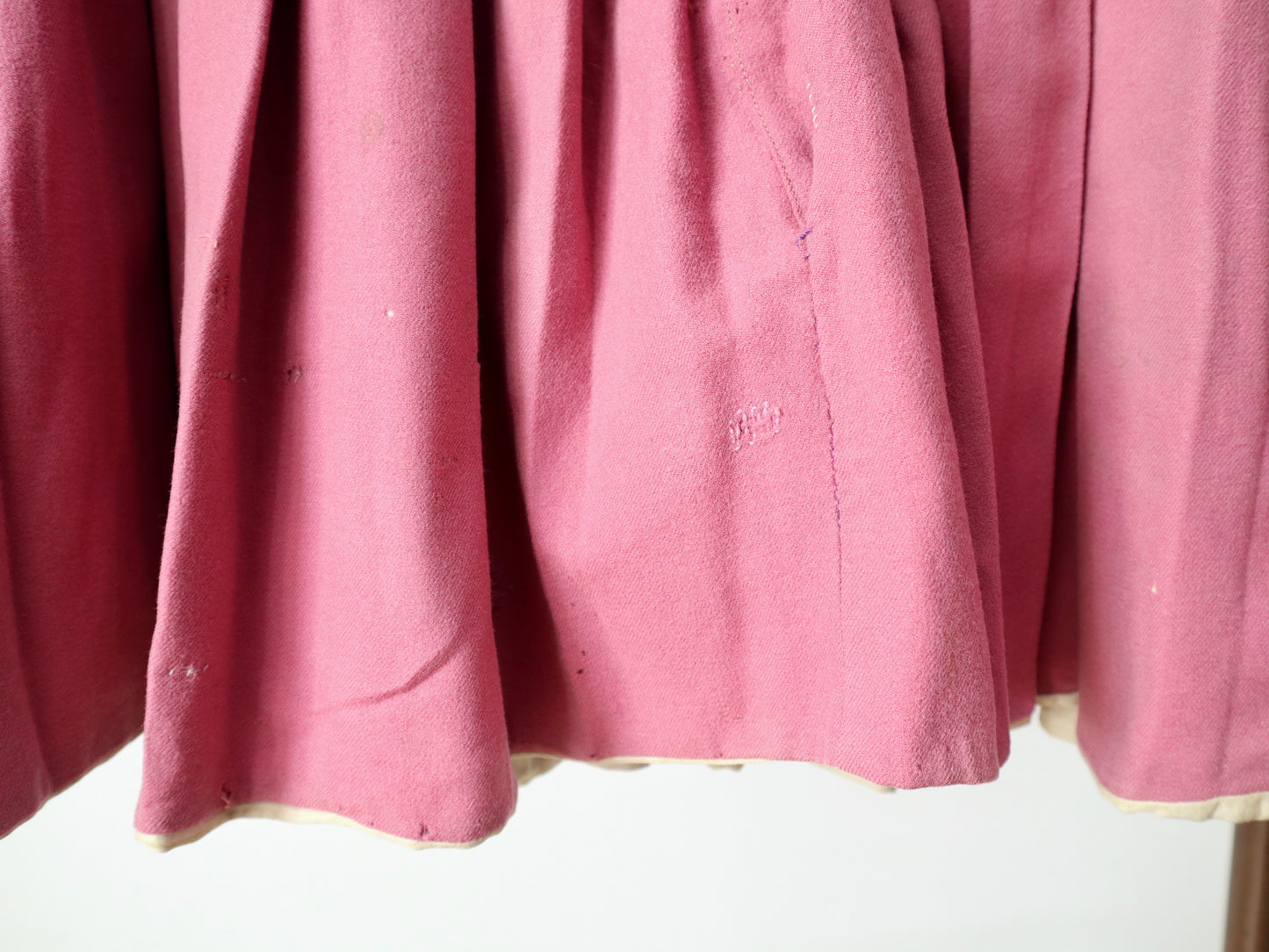 Antique French Opera Costume Pink Wool Tunic Linen Early 1900s