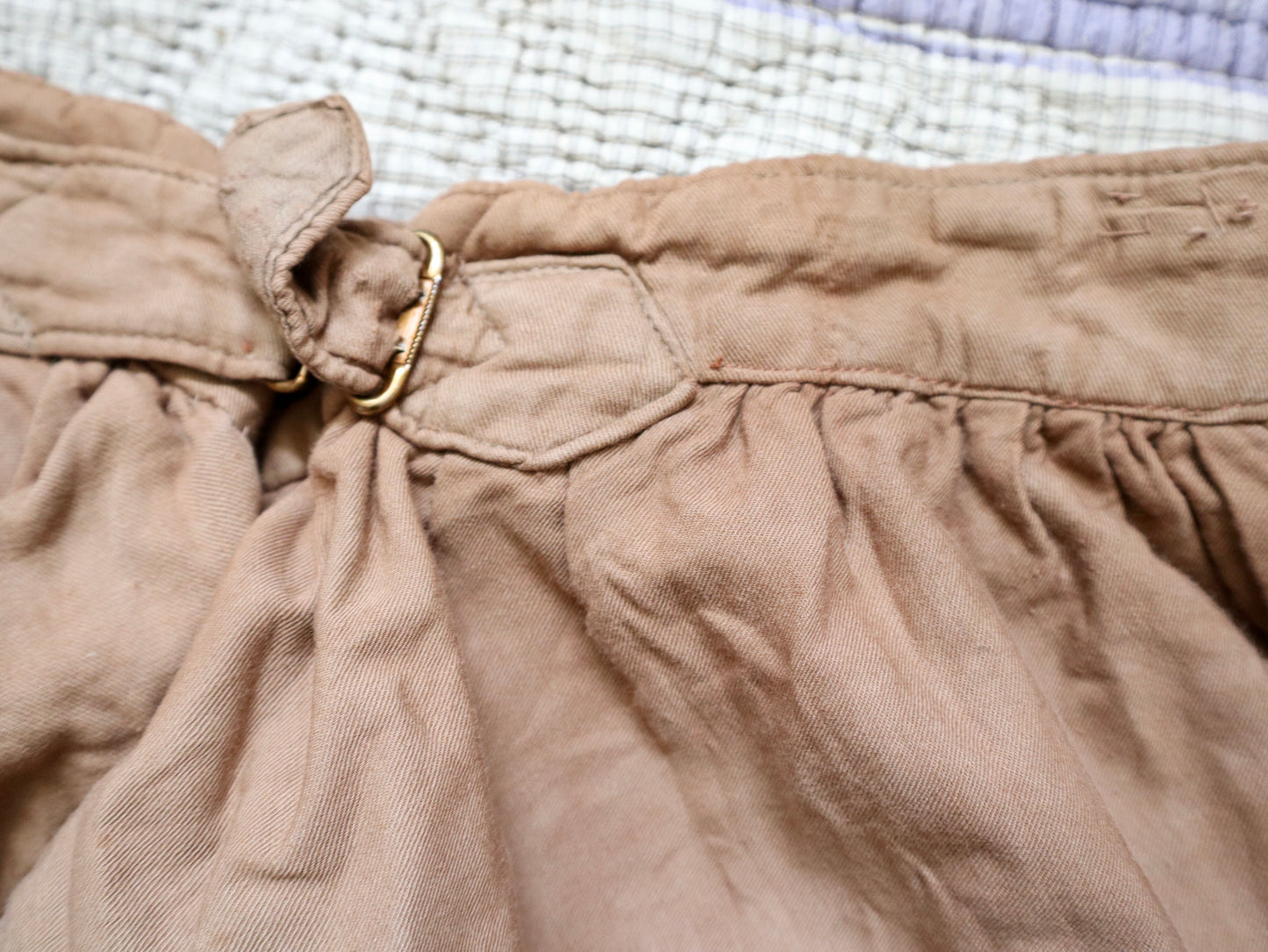1920s French Costume Breeches Opera Theatre Studded Brown Yellow Ribbon Trim