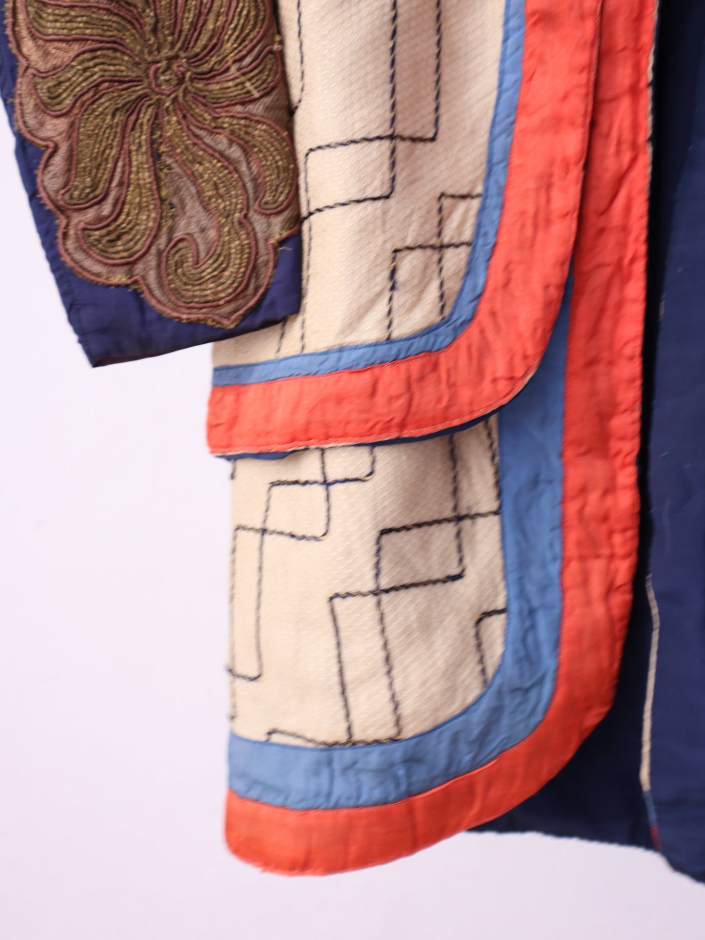 1920s French Opera Costume Blue Silk Orange Gold Oriental Style
