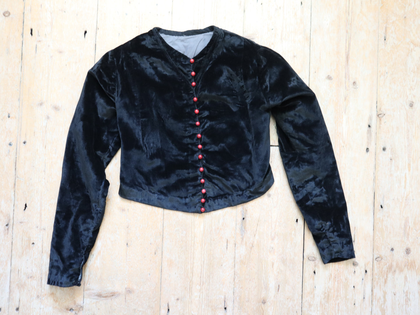 Antique 1910s - 20s French Mephistopheles costume delightful silk velvet complete five piece set child jacket cape breeches Devil Halloween