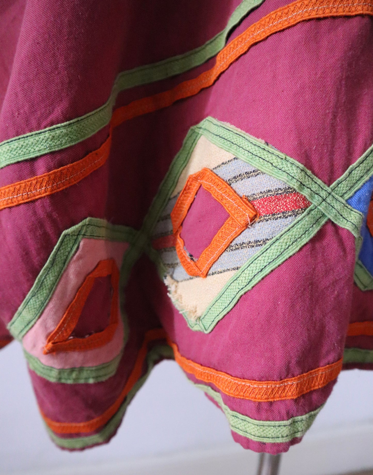 Vintage 1930s Jacket – Dark Pink Cotton with Appliqué Detail