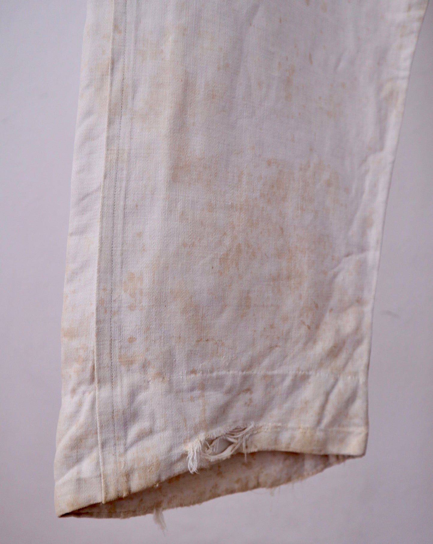 Early 19th Century White Cotton Trousers – Hand Stitched with Bone Buttons