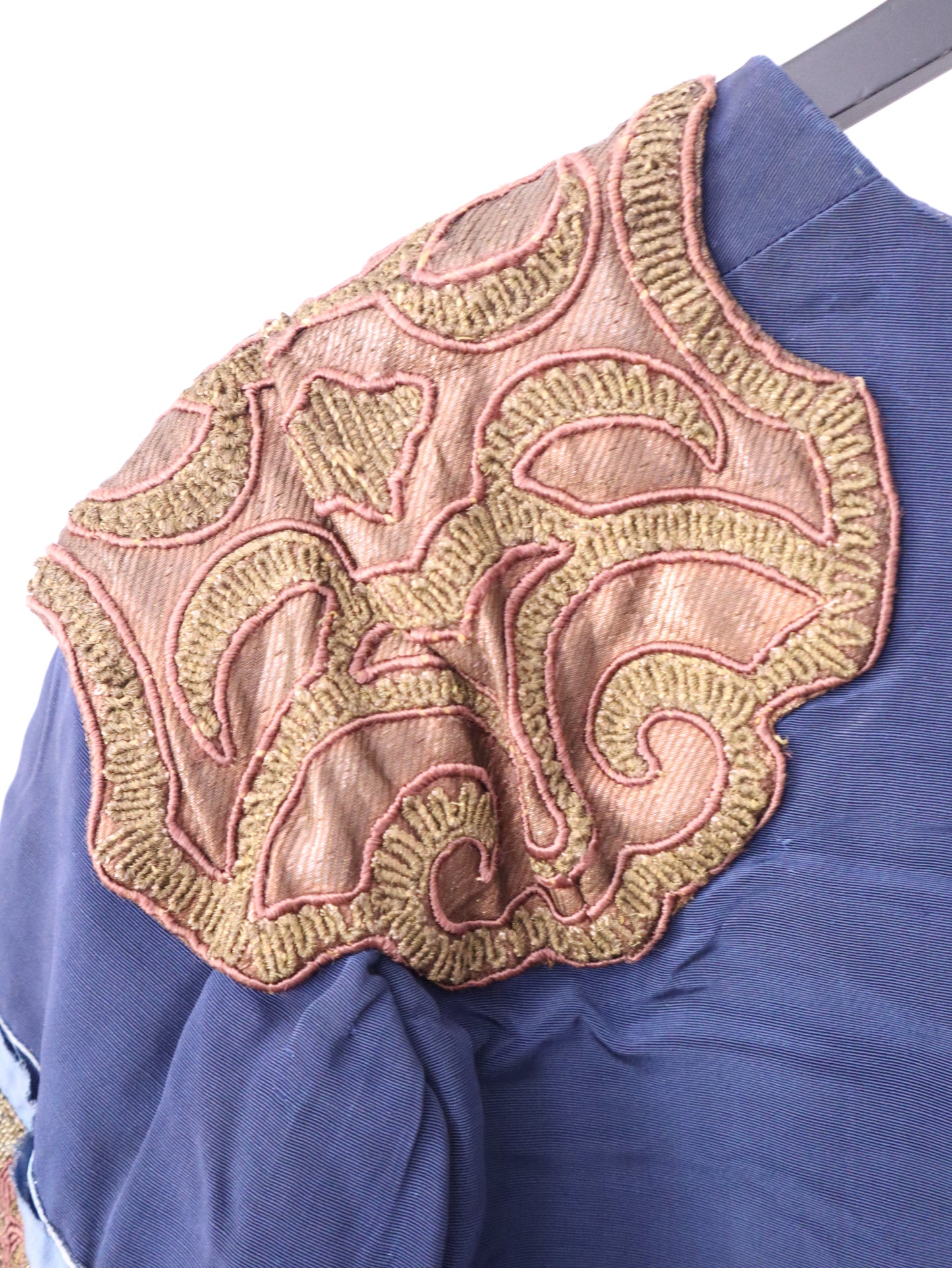 1920s French Opera Costume Blue Silk Orange Gold Oriental Style