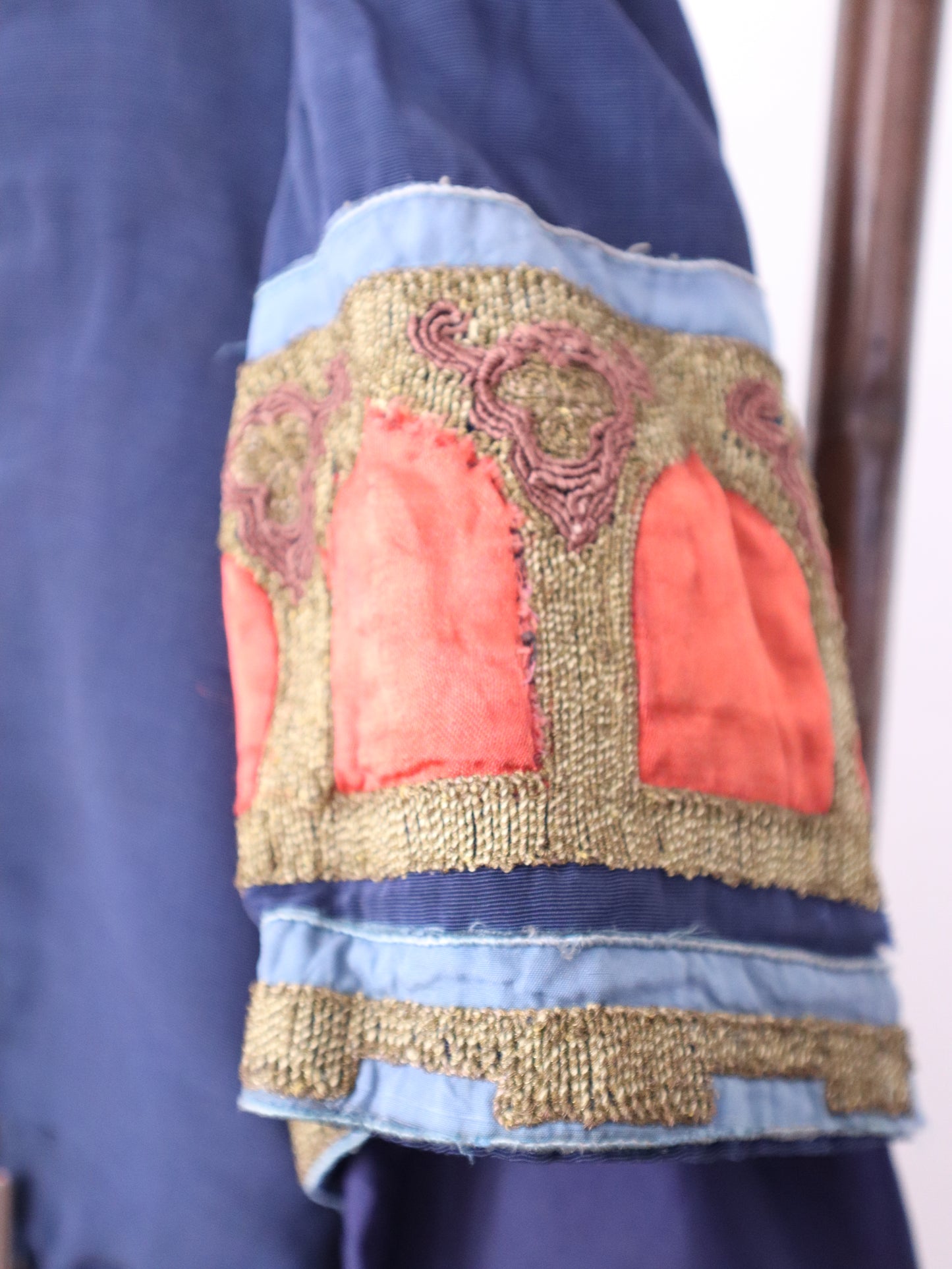 1920s French Opera Costume Blue Silk Orange Gold Oriental Style