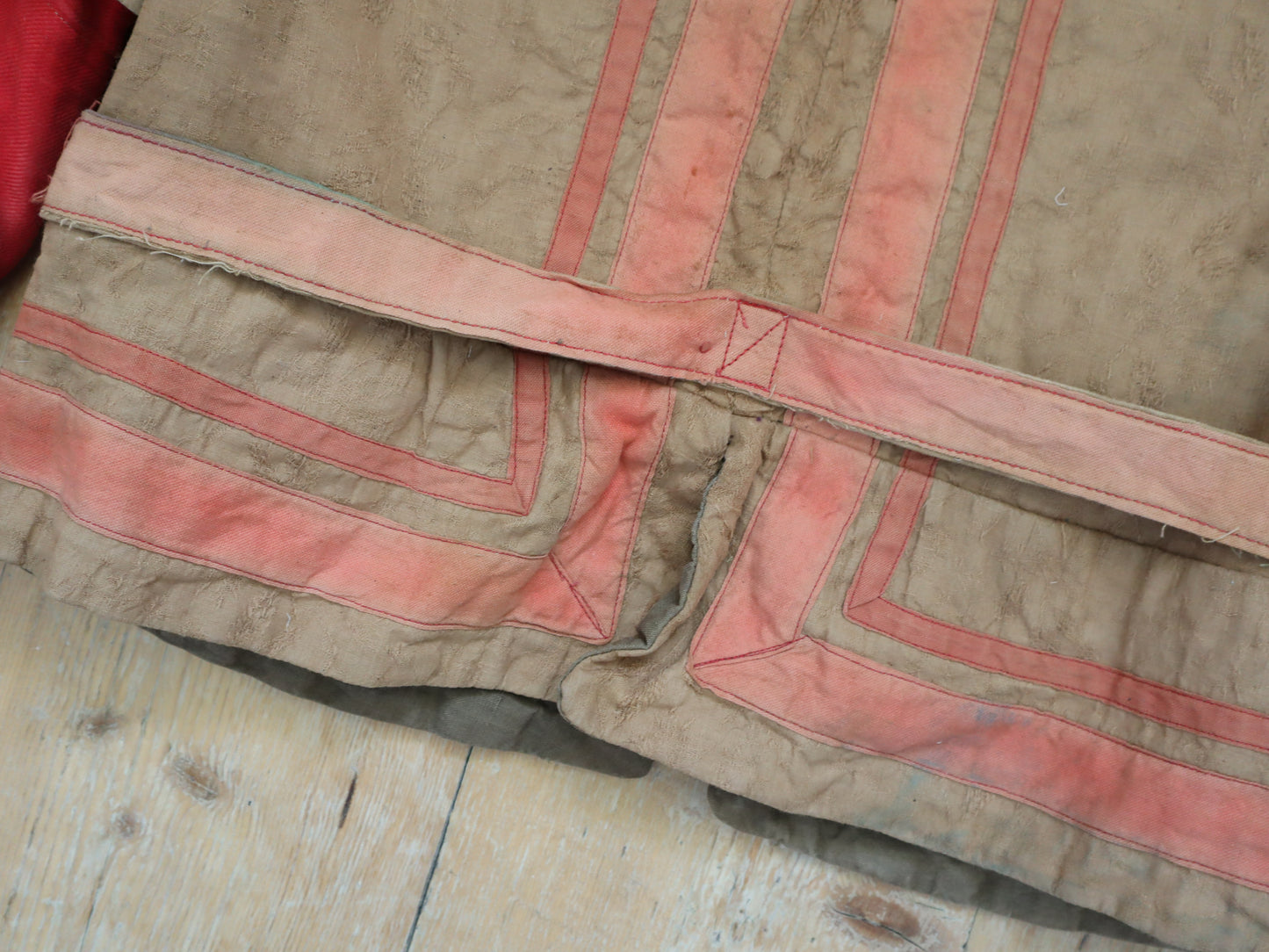 Antique French Theatre Costume Tunic Top Child’s Renaissance Style  Brown Pink Red