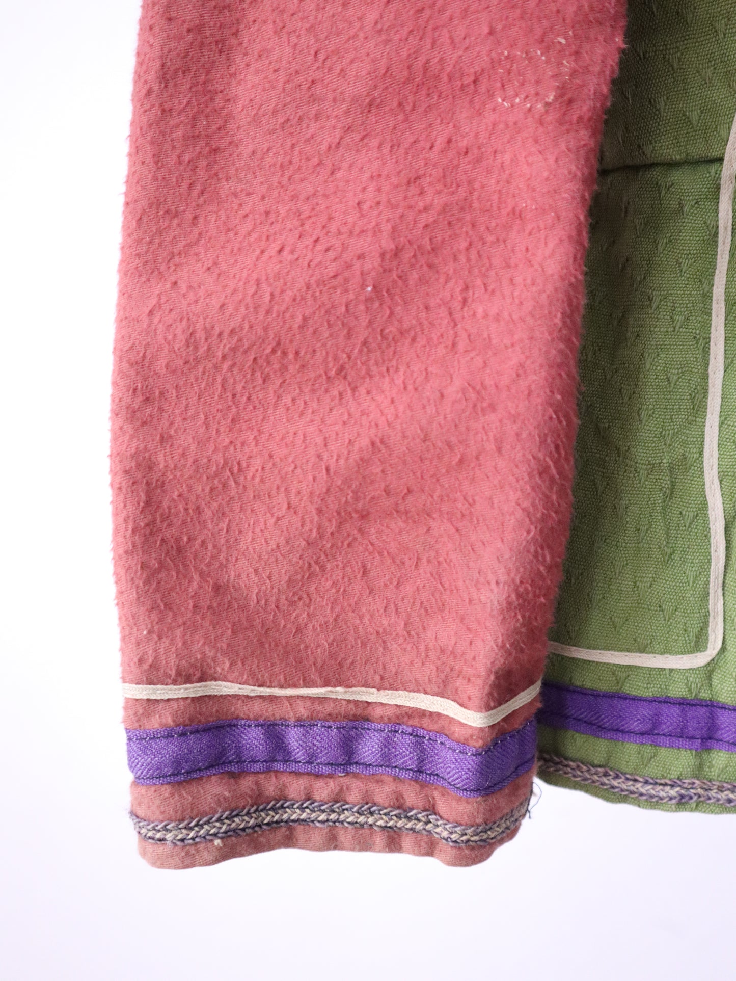 Antique French Opera Costume Jacket – Early 1900s, Green & Red Cotton, Aristide Boyer Marseille