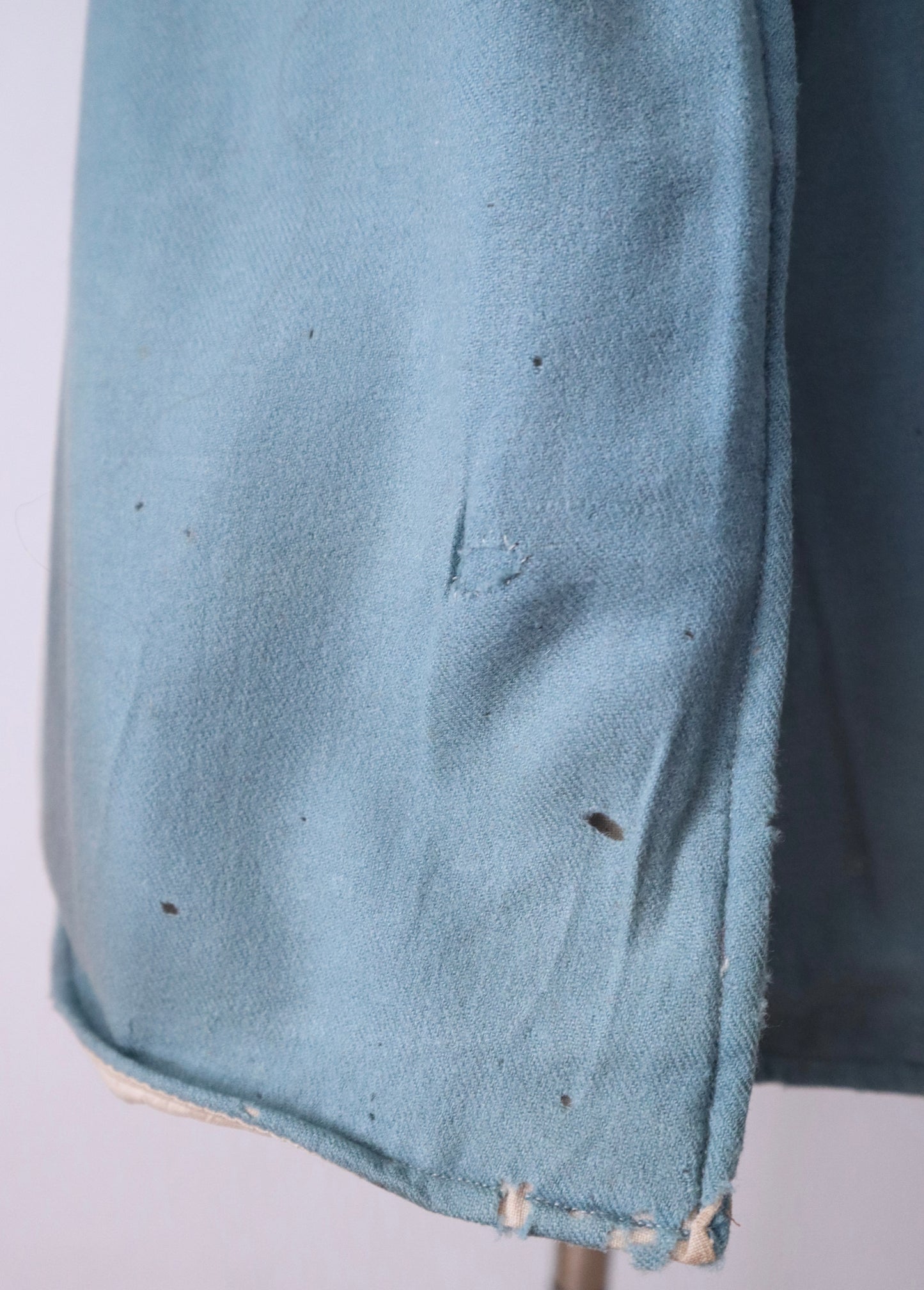 Antique 19th Century Theatrical Military-Style Jacket | Hand-Sewn Powder Blue Costume Coat  Metal Ribbon Trim Tassels