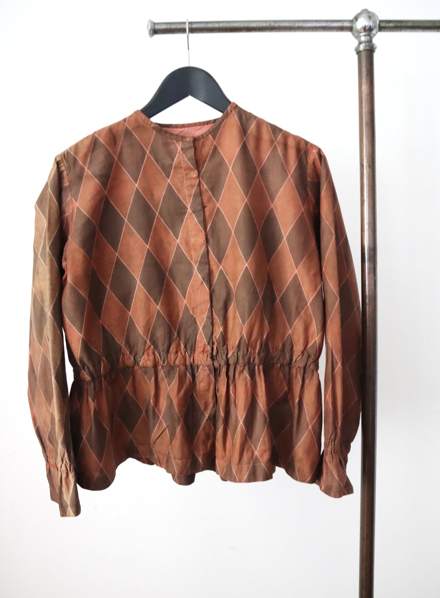 Early 20th Century French Harlequin Costume – c.1910s–20s Two-Piece Cotton Ensemble