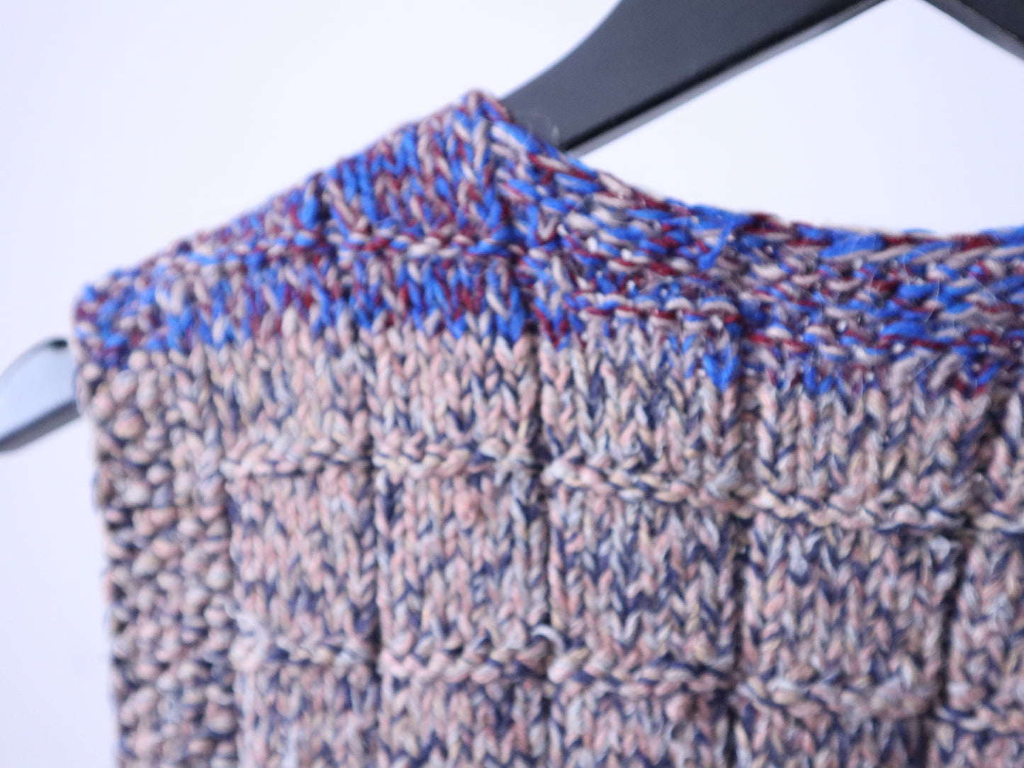 1930- 1940s Romanian Hand-Knitted Wool Waistcoat / Gilet Folk Traditional Eastern European Cardigan