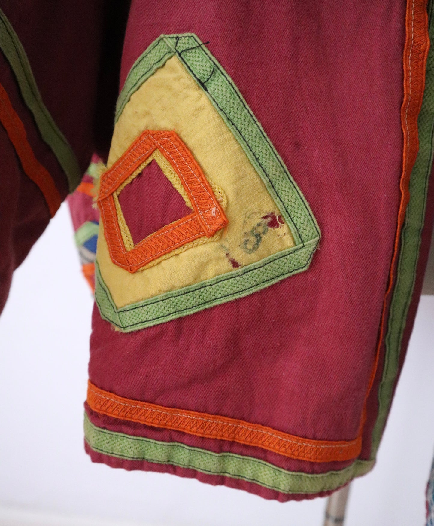 Vintage 1930s Jacket – Dark Pink Cotton with Appliqué Detail