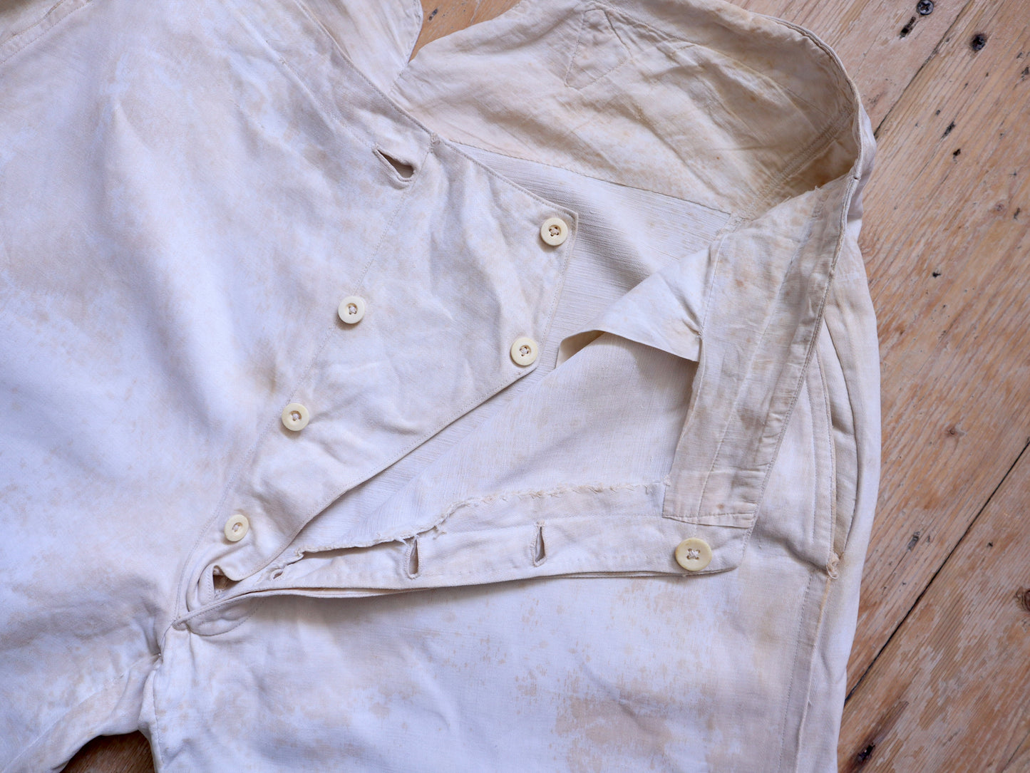 Early 19th Century White Cotton Trousers – Hand Stitched with Bone Buttons
