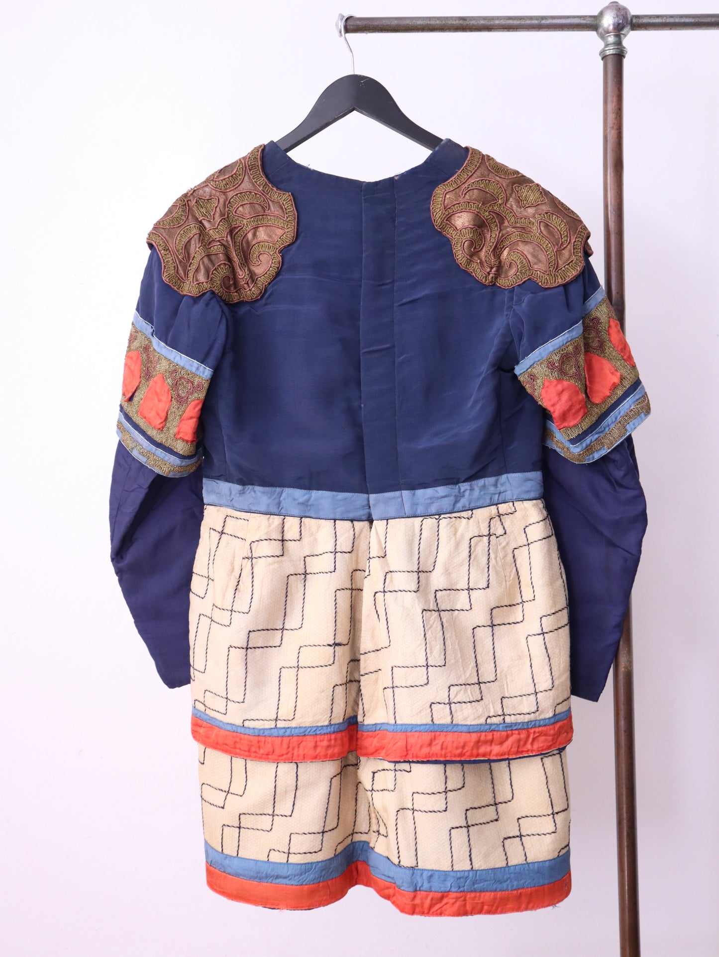 1920s French Opera Costume Blue Silk Orange Gold Oriental Style
