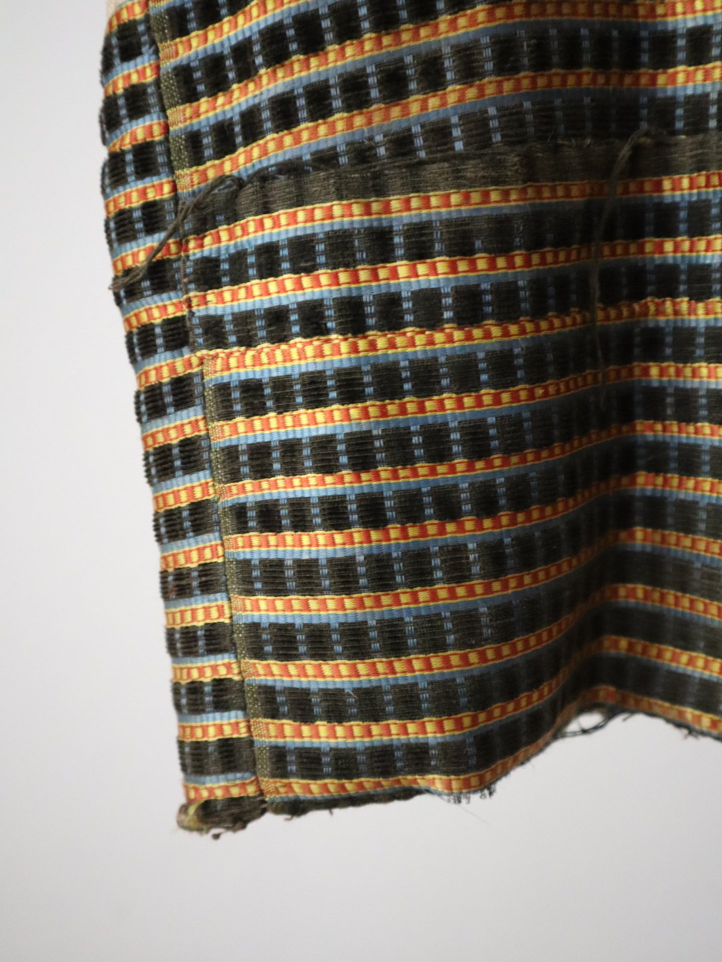 1790s - 1800 Silk Velvet Waistcoat
Vest Stripe Covered Buttons Double Breasted French Sack
Linen Back