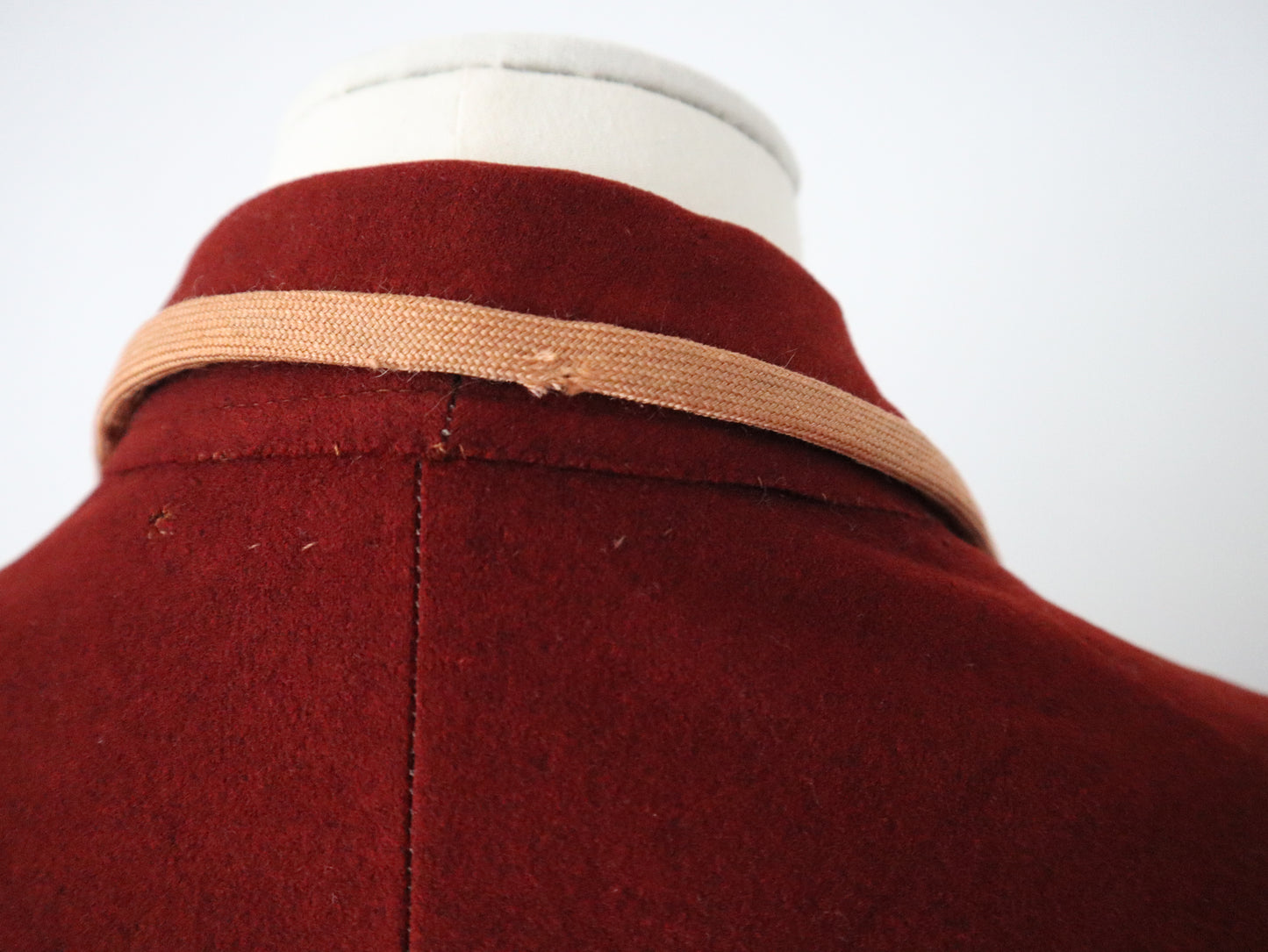 Antique French Tailcoat | Circa 1880s | Deep Claret Wool with Pale Salmon Trim | Thiery Aîné & Sigrand, Marseille
