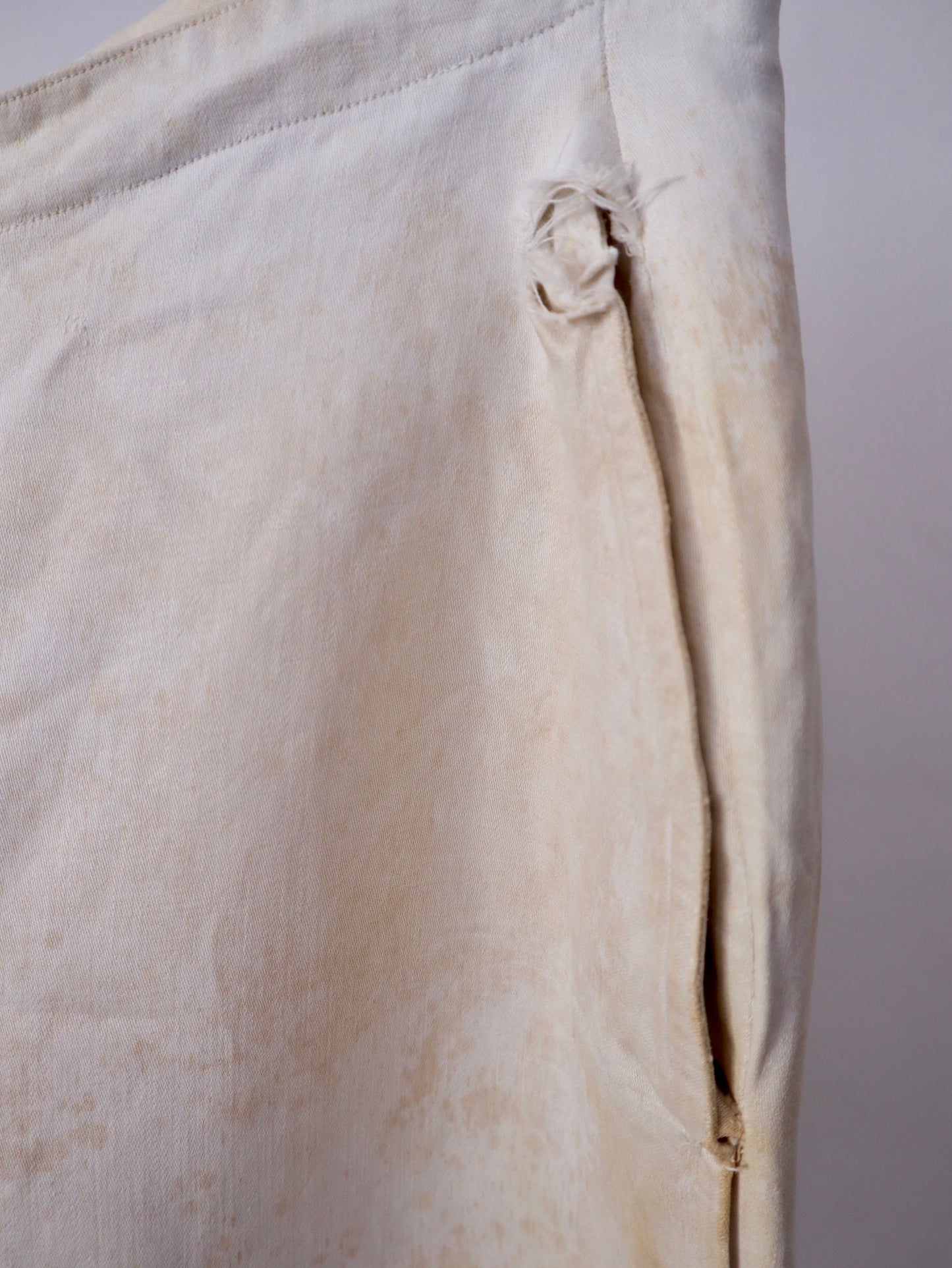 Early 19th Century White Cotton Trousers – Hand Stitched with Bone Buttons