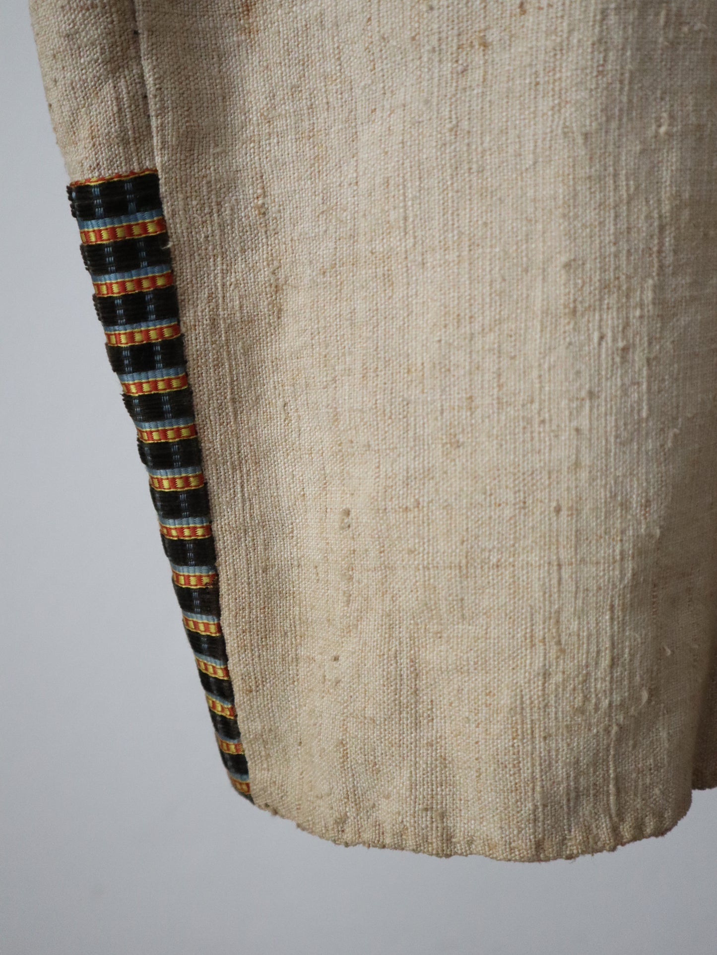 1790s - 1800 Silk Velvet Waistcoat
Vest Stripe Covered Buttons Double Breasted French Sack
Linen Back