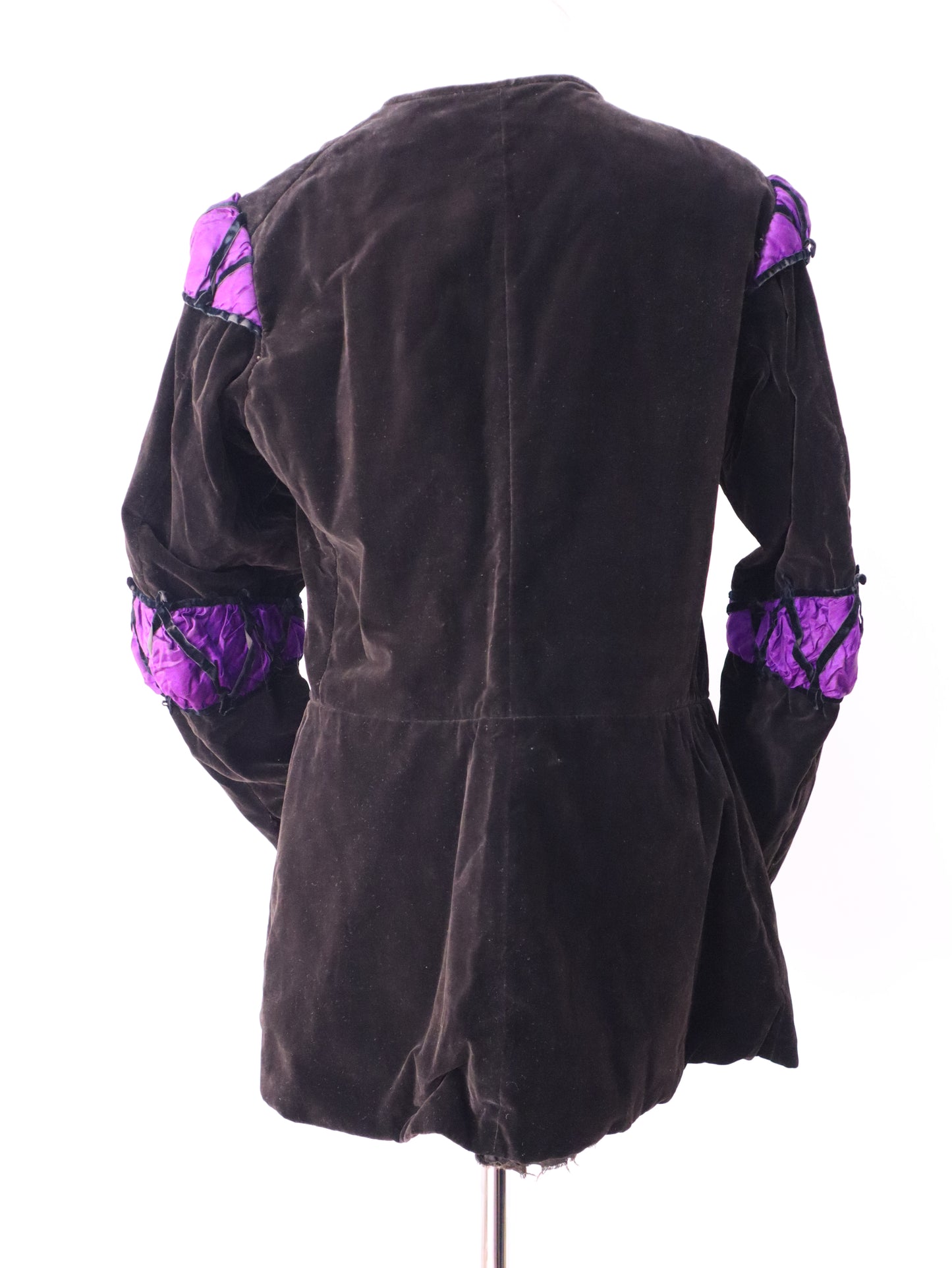 Rare Antique early 1900s French Opera Costume Jacket Silk Velvet Medieval Renaissance 16th Century Buckles Straps