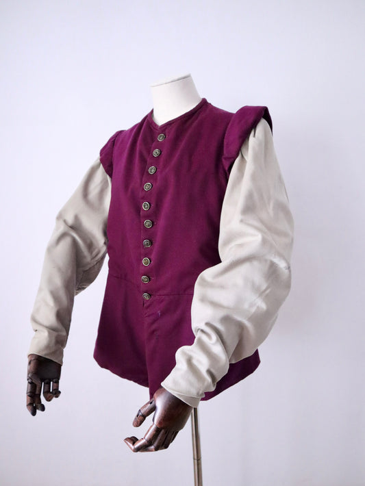 Early 1900s French Theatre Jacket in Purple Wool – Renaissance Style – Aristide Boyer Marseille