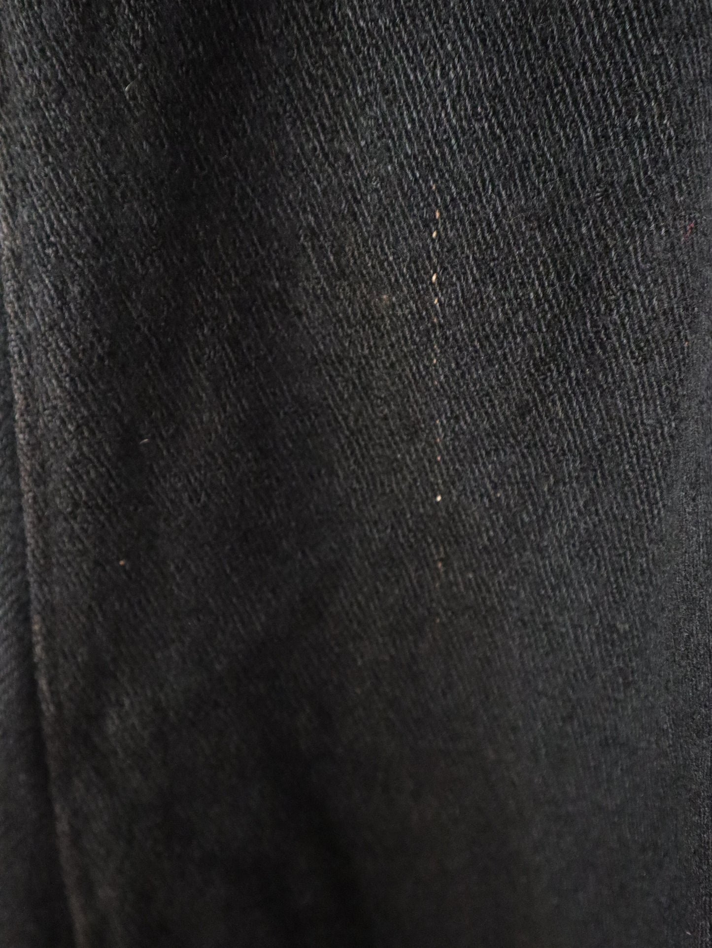 1920s Transylvanian Charcoal Black Wool Coat Traditional Folk Clothing Velvet Trim Stitching