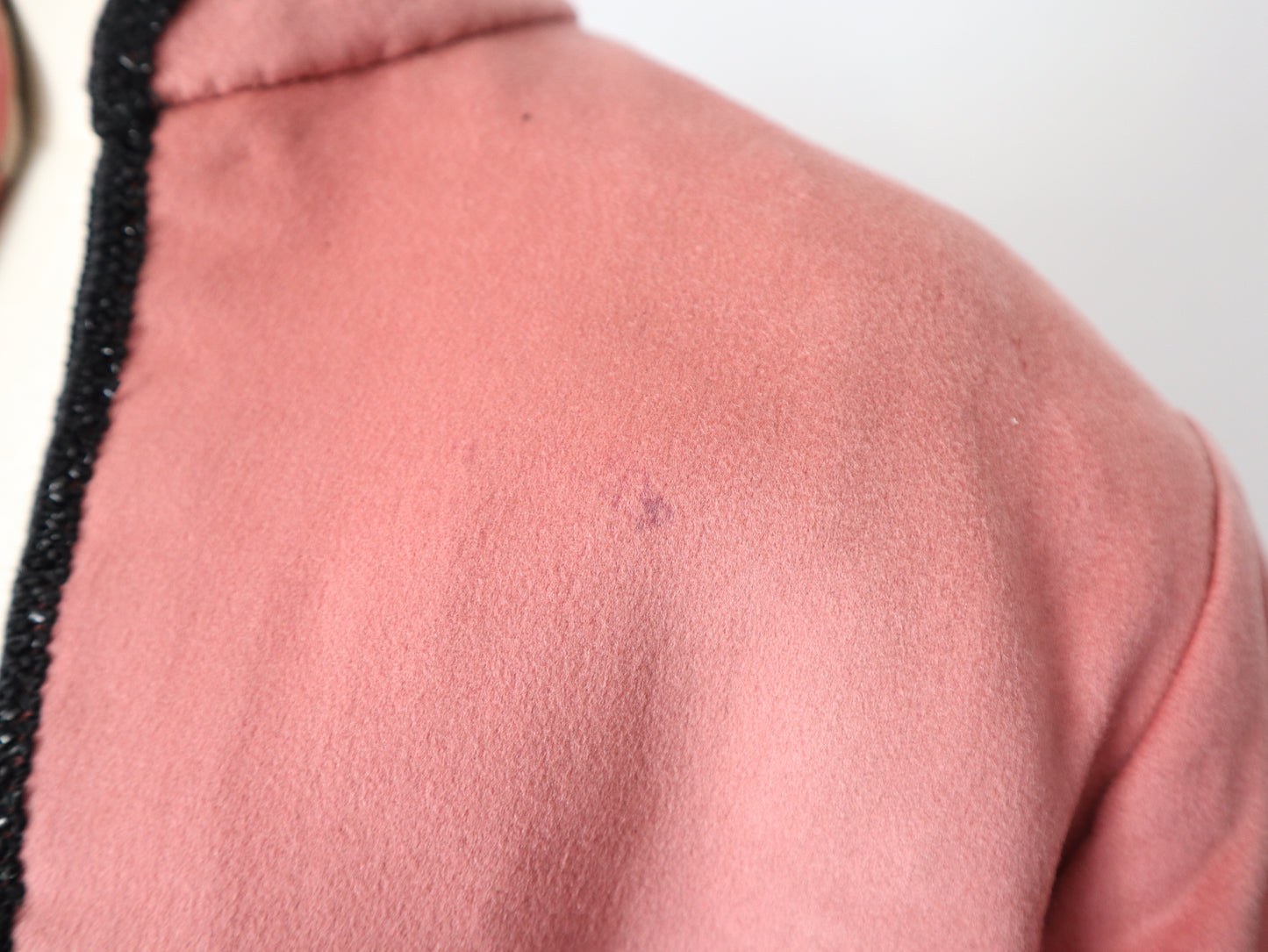 1950s French Opera House Costume Frock Coat 18th Century 1700s Marseille Pink Wool Cotton Lined Blue Velvet Cuffs Large Buttons
