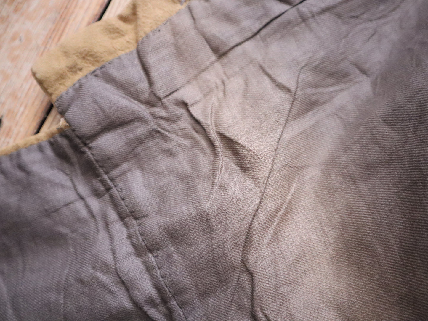 Antique French Opera Costume Jacket Sand Blue Stripe Cotton Sleeves Ribbon Trim Medieval Renaissance Metal Buttons