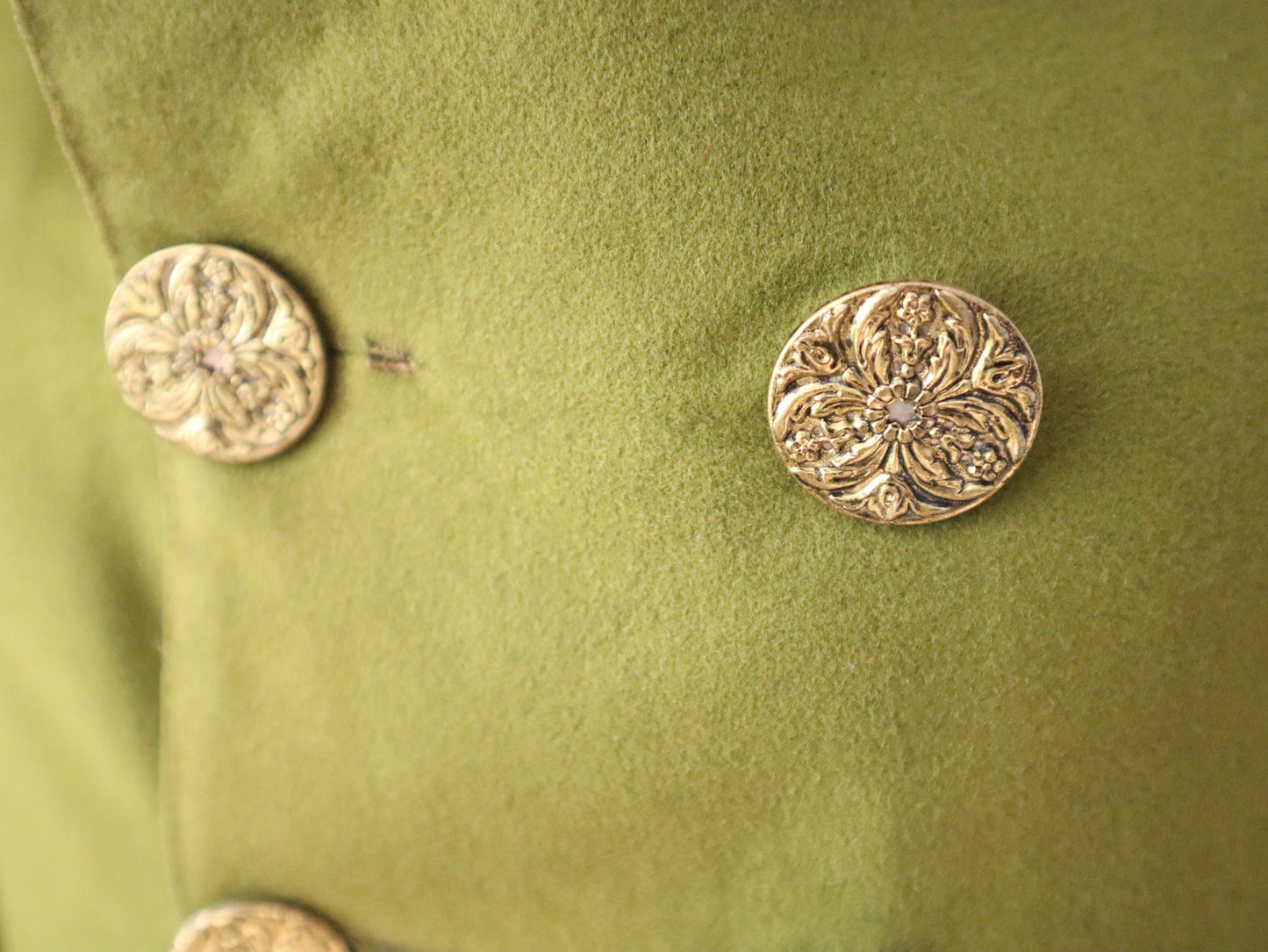 Antique French Tailcoat by Aristide Boyer – Bright Green Wool Theatre Jacket with Ring-Back Buttons – Regency-Inspired