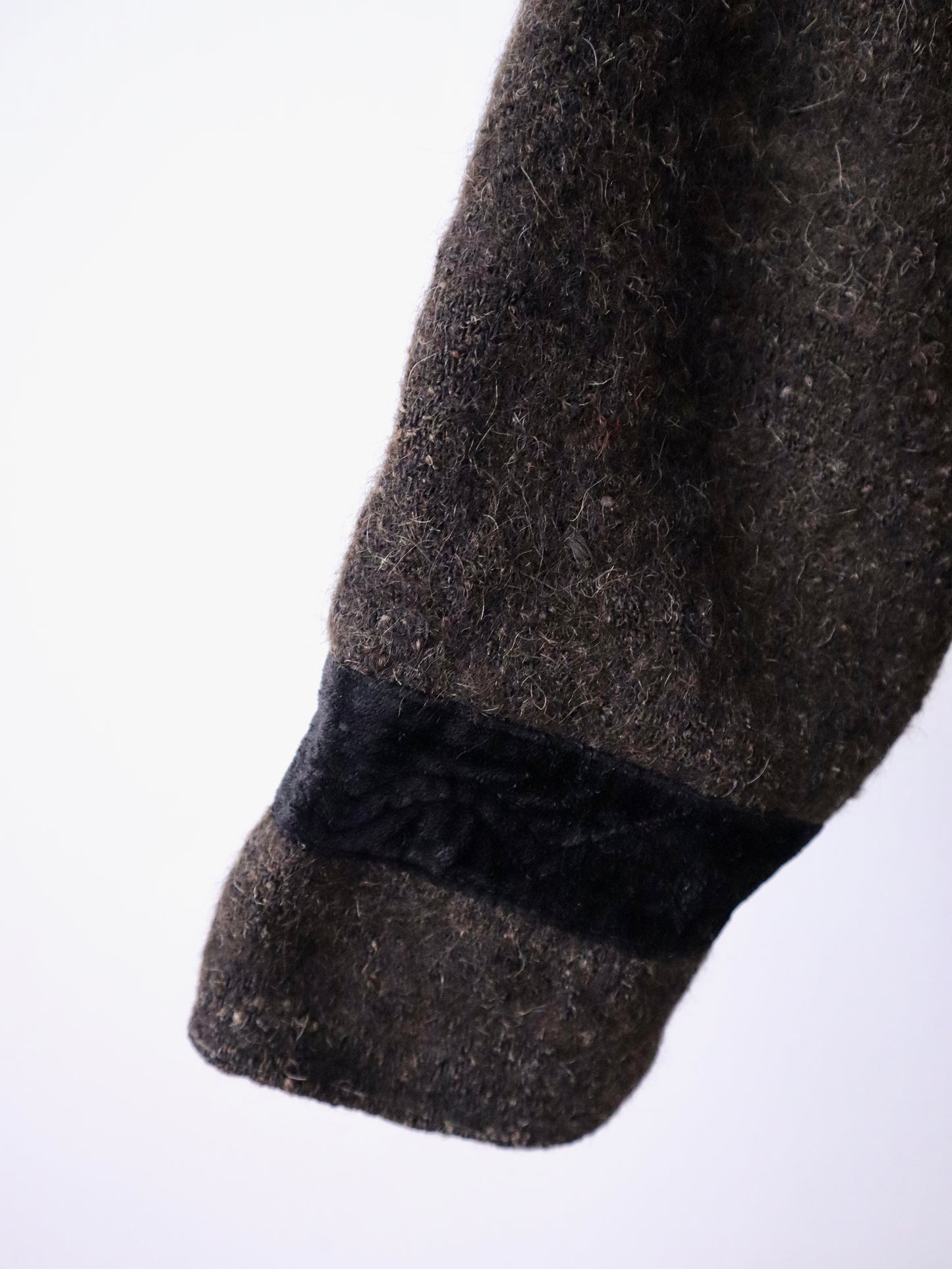 1920s–30s Transylvanian Folk Coat | Brown Wool with Black Velvet Trim