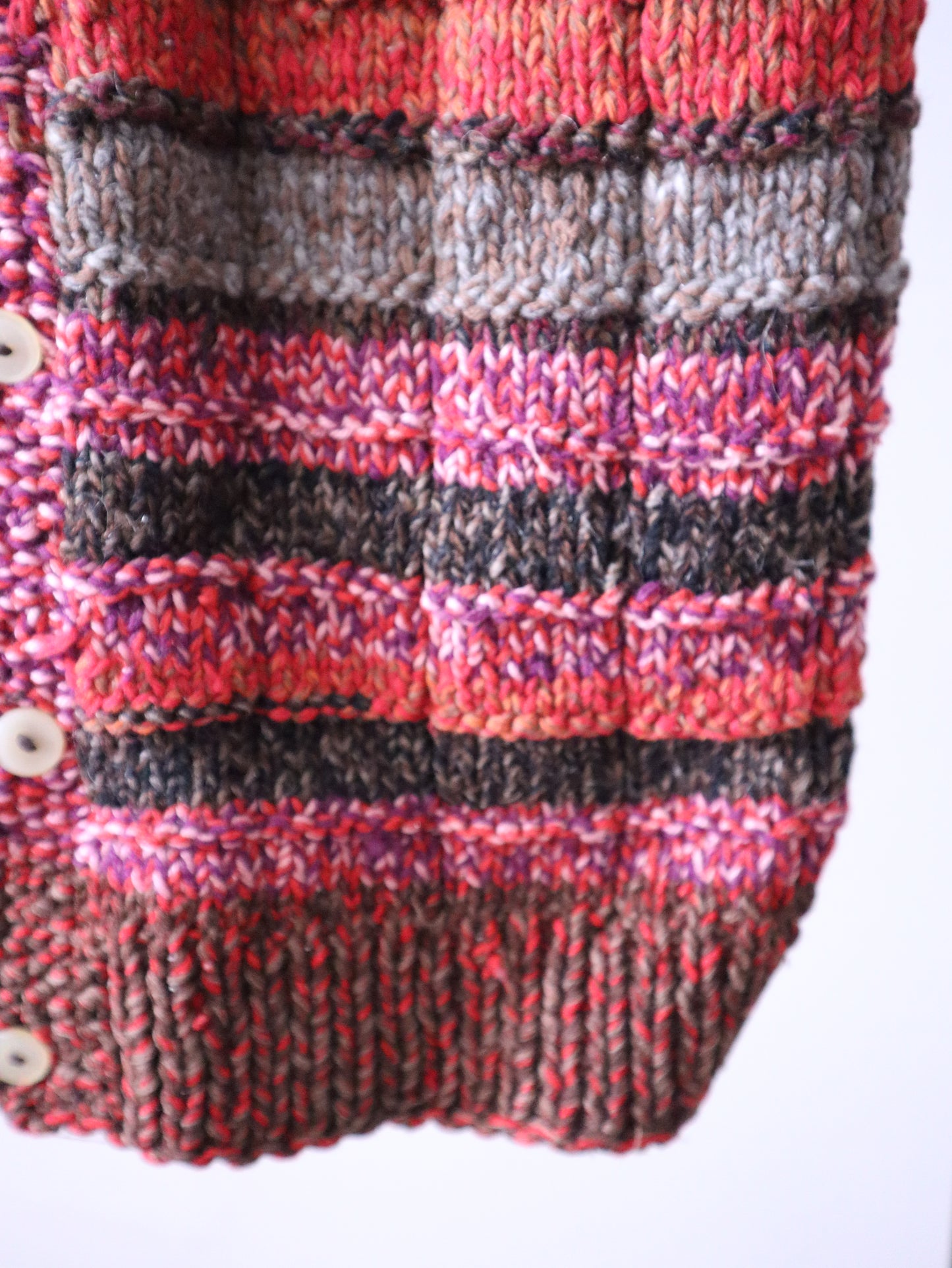 1930- 1940s Romanian Hand-Knitted Wool Waistcoat / Gilet Folk Traditional Eastern European Cardigan