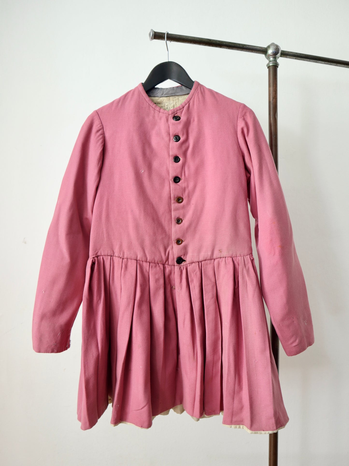 Antique French Opera Costume Pink Wool Tunic Linen Early 1900s