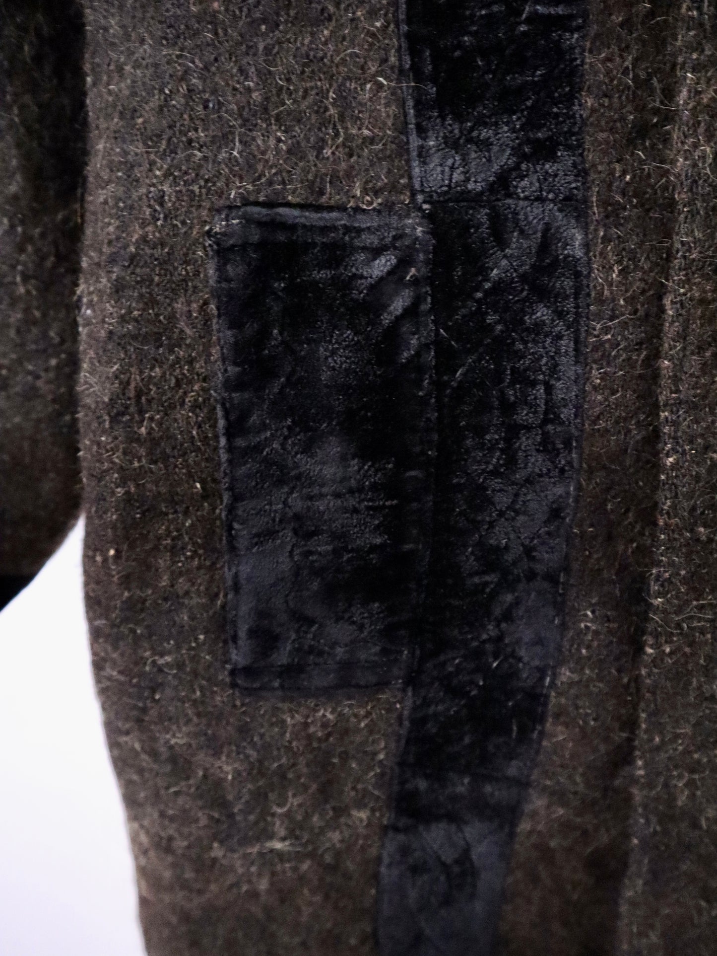 1920s–30s Transylvanian Folk Coat | Brown Wool with Black Velvet Trim