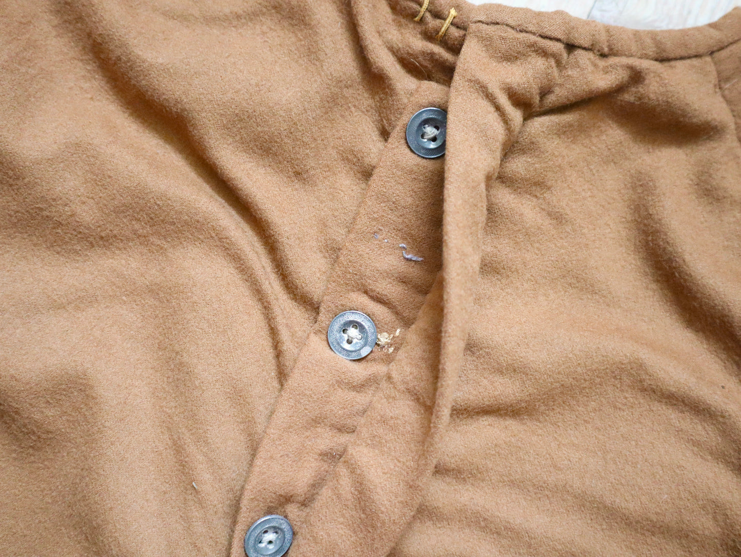 Antique French Opera Costume Tunic Top Toffee Brown Wool Medieval Renaissance Style