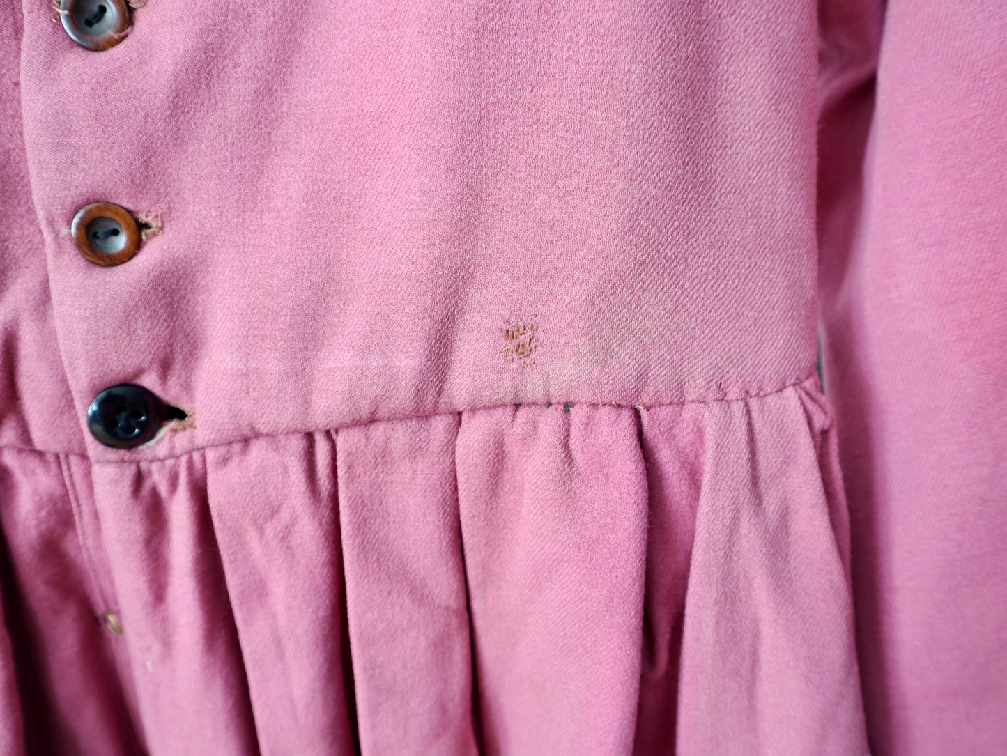 Antique French Opera Costume Pink Wool Tunic Linen Early 1900s