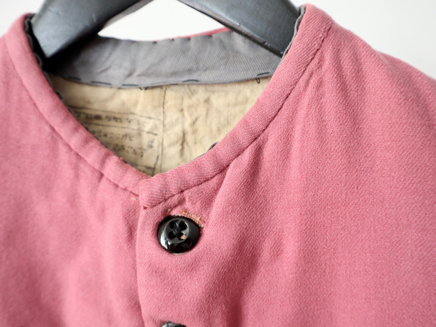 Antique French Opera Costume Pink Wool Tunic Linen Early 1900s