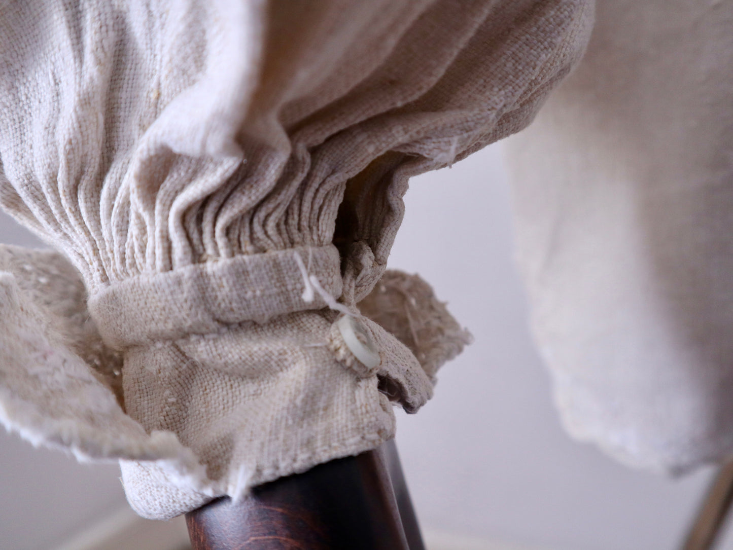 1930s - 1940s Transylvanian linen shirt with embroidery and cutwork