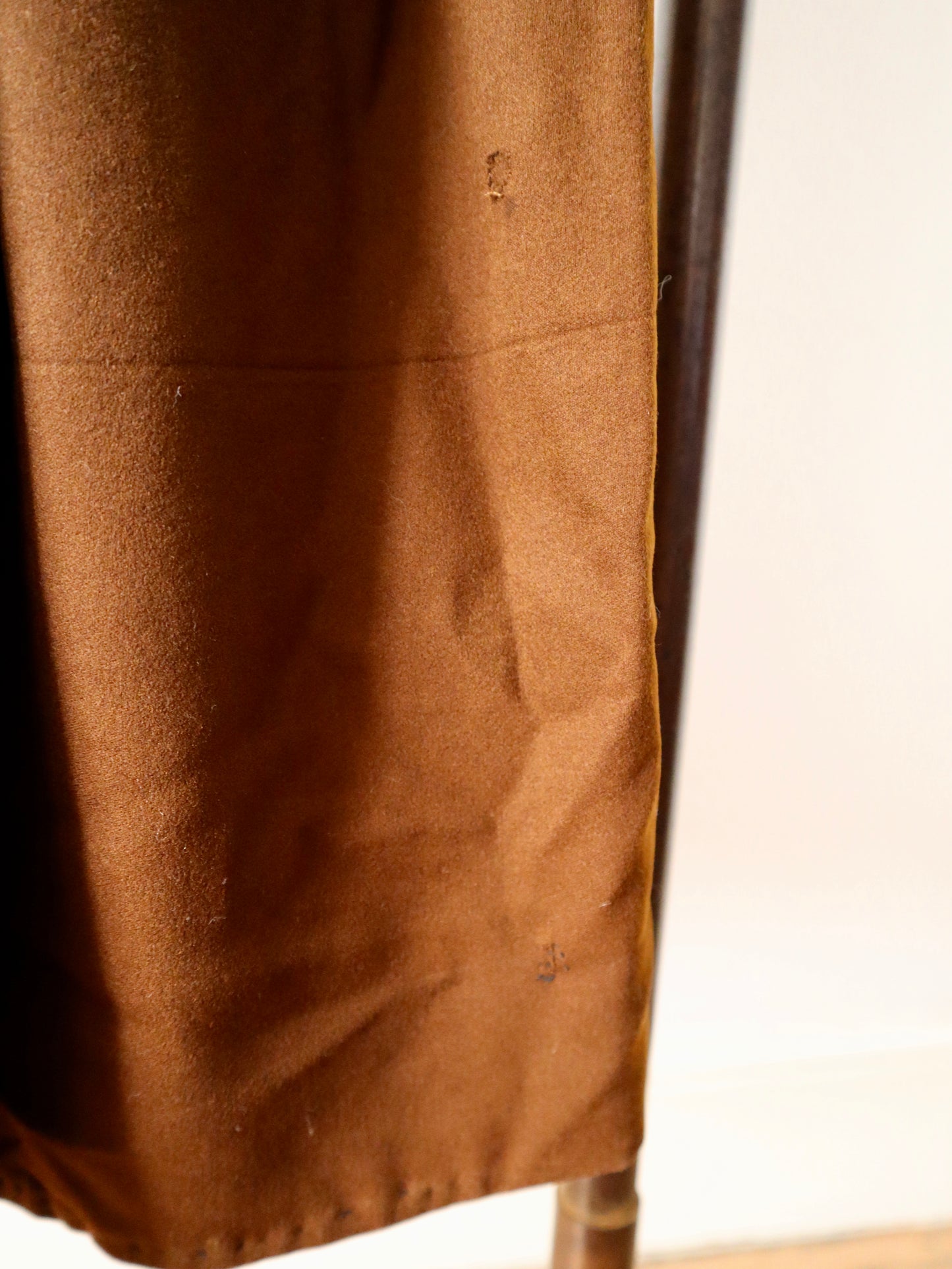 Antique French Opera Costume Tunic Brown Wool Cotton Puff Sleeve Renaissance Style 1910s