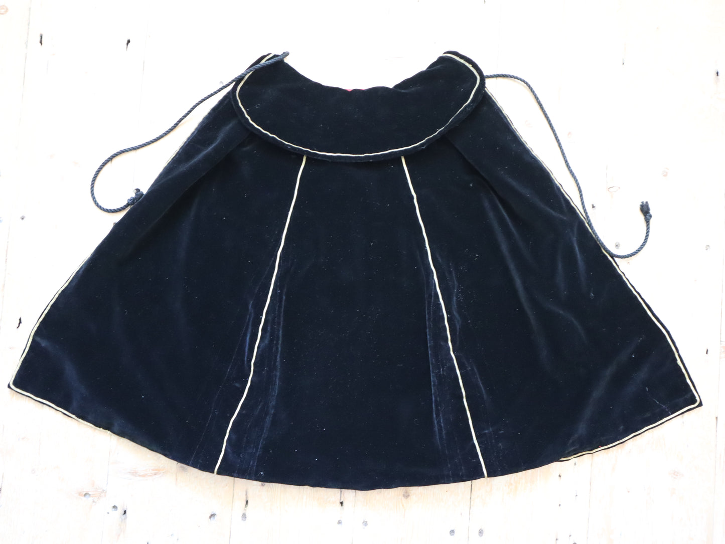 Antique 1910s - 20s French Mephistopheles costume delightful silk velvet complete five piece set child jacket cape breeches Devil Halloween