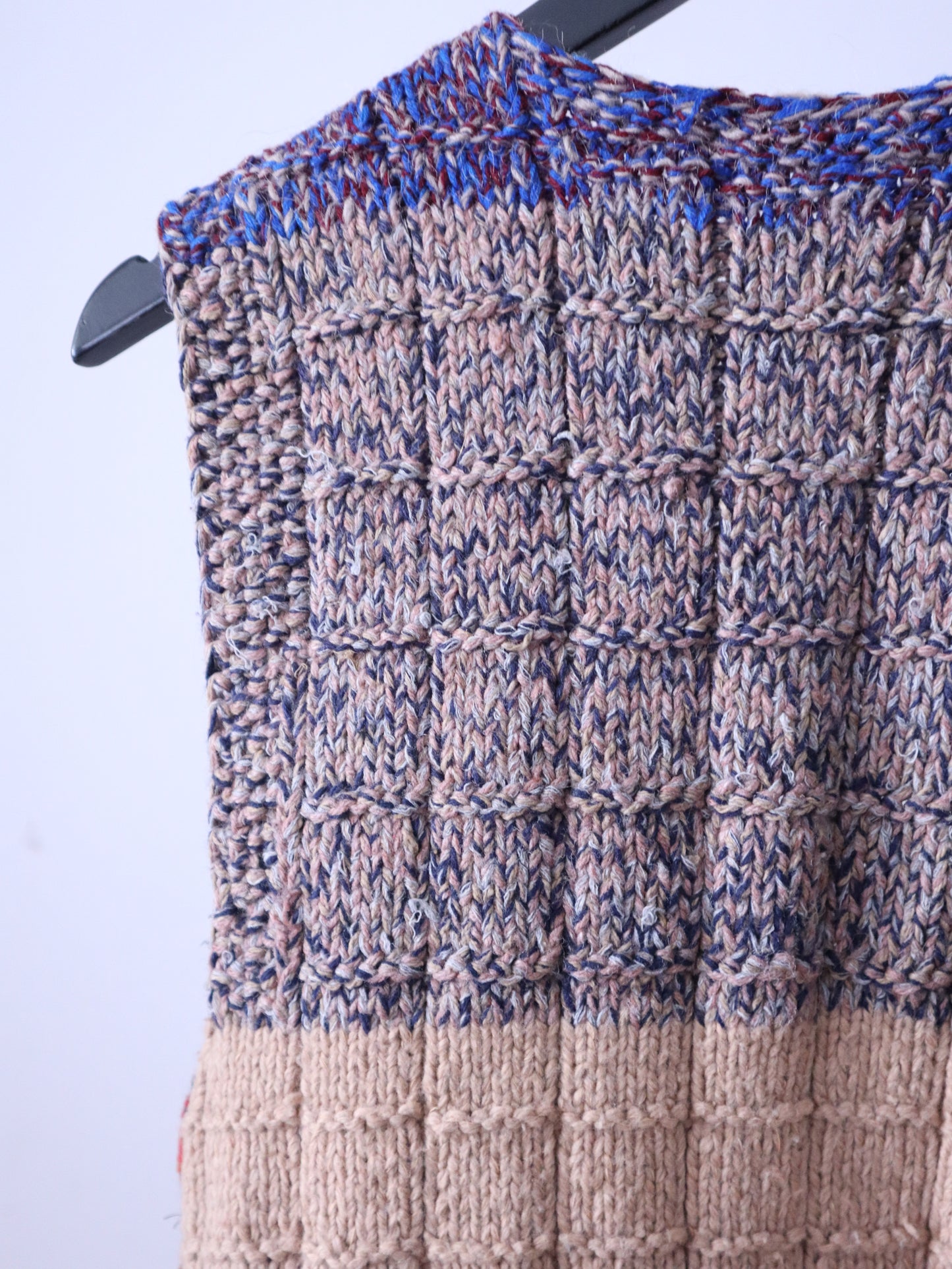 1930- 1940s Romanian Hand-Knitted Wool Waistcoat / Gilet Folk Traditional Eastern European Cardigan