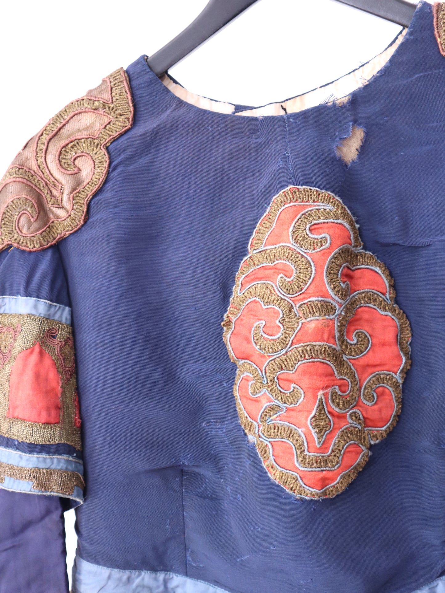 1920s French Opera Costume Blue Silk Orange Gold Oriental Style