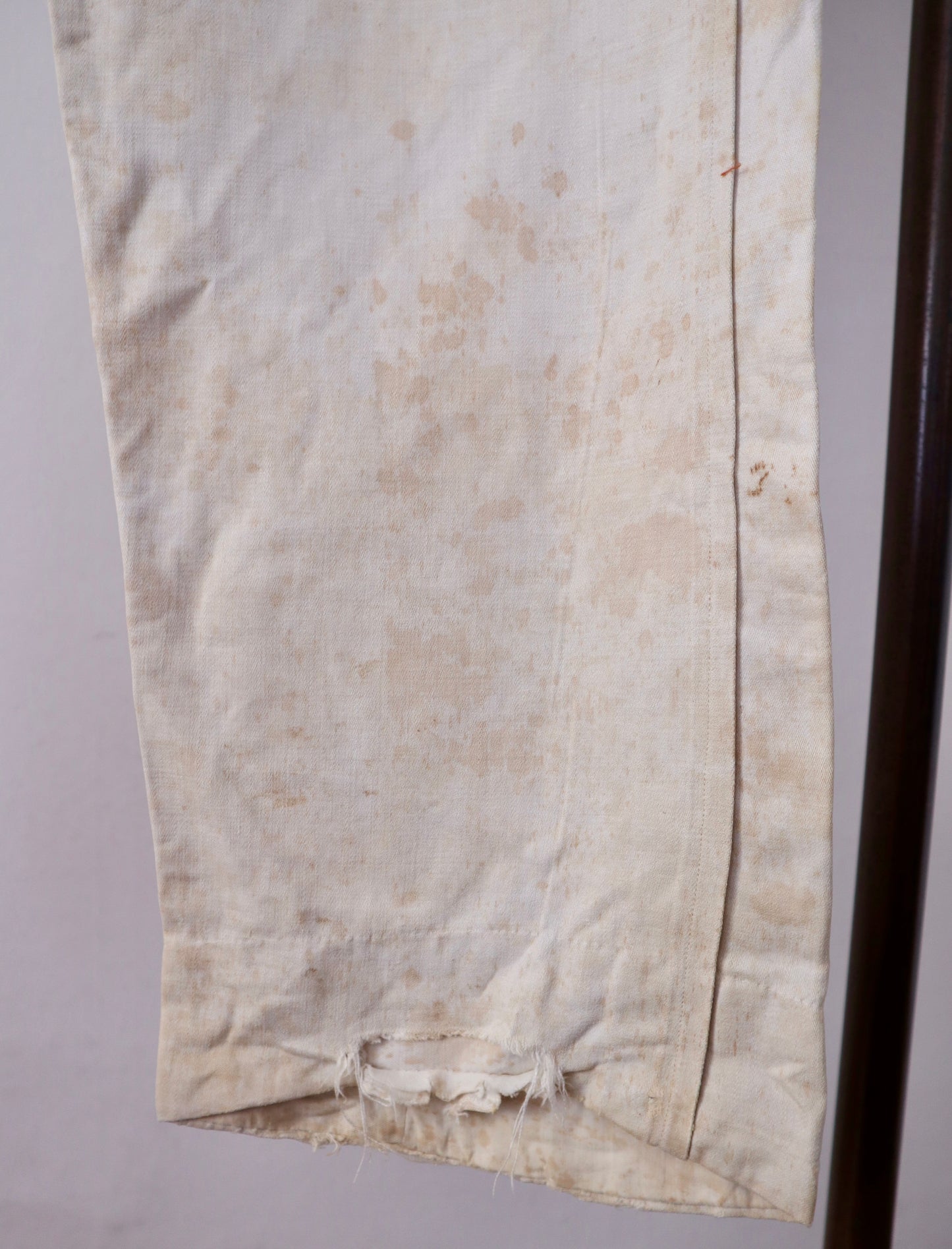 Early 19th Century White Cotton Trousers – Hand Stitched with Bone Buttons