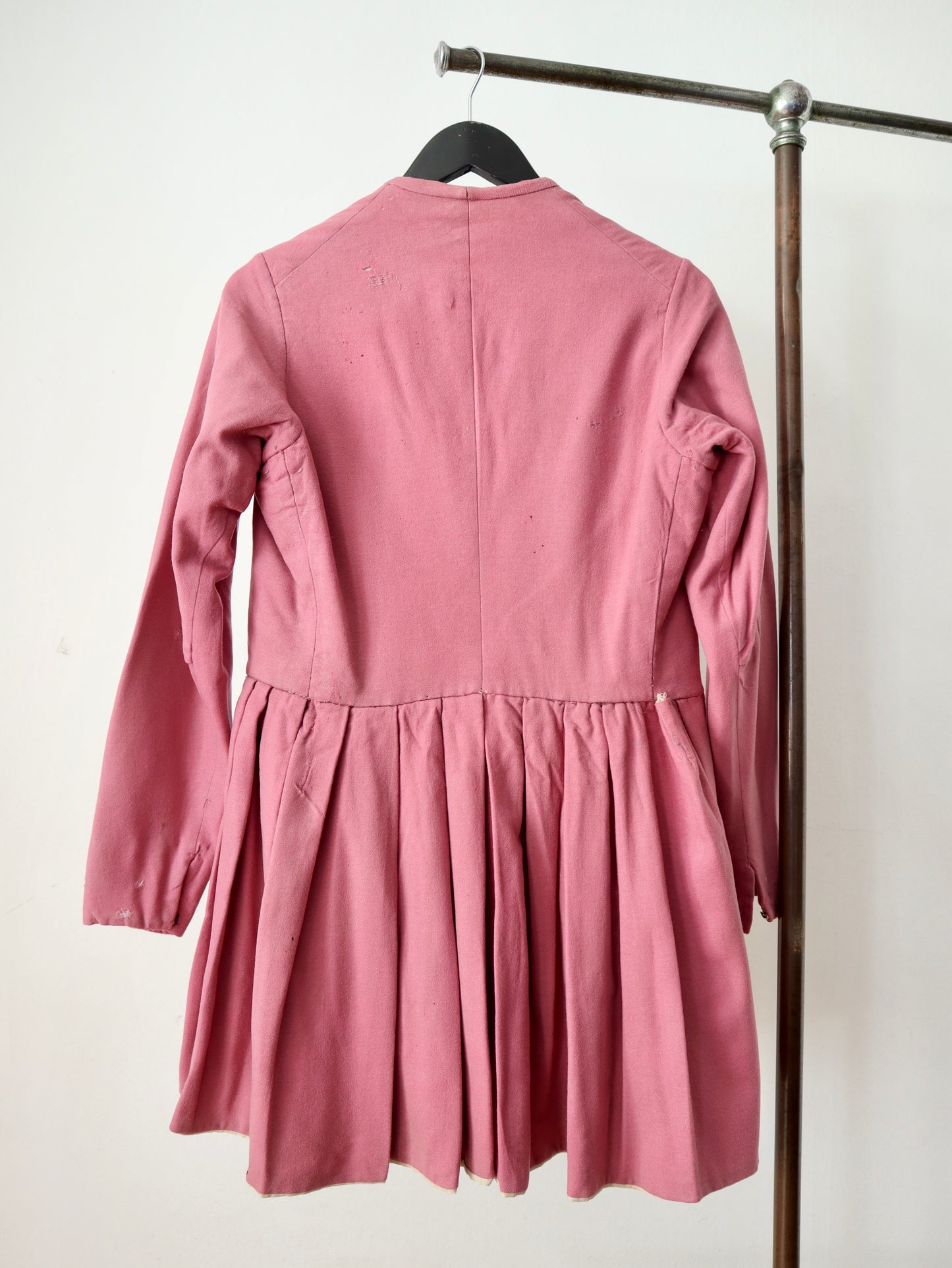 Antique French Opera Costume Pink Wool Tunic Linen Early 1900s