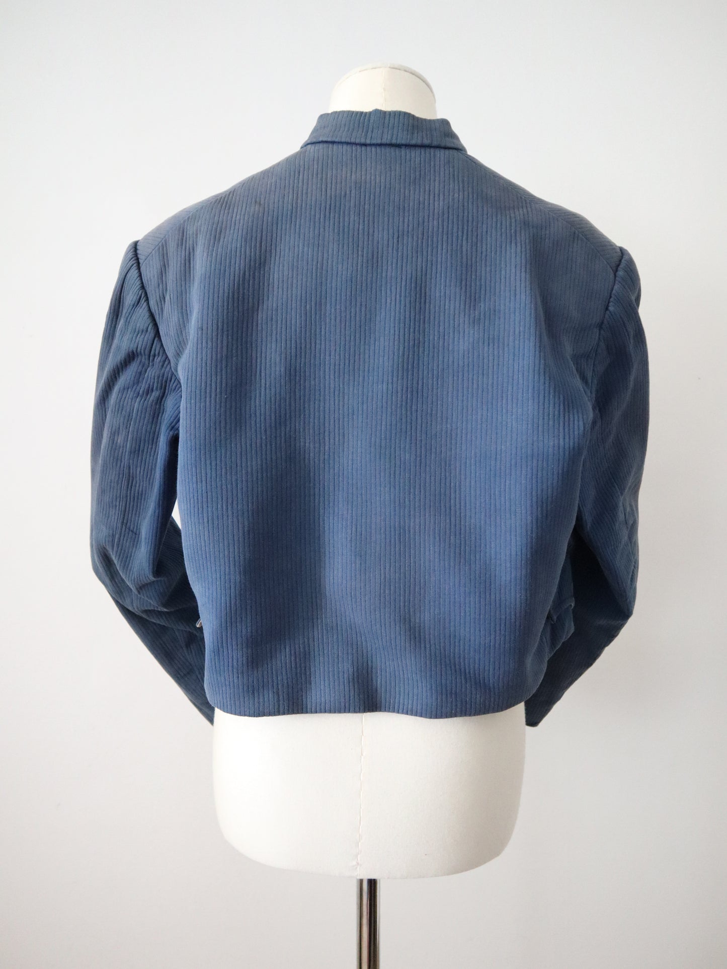 Antique French Carmagnole-Style Jacket in Blue | Circa 1920s | Ribbed Cotton Sans-Culotte Costume | Fully Lined