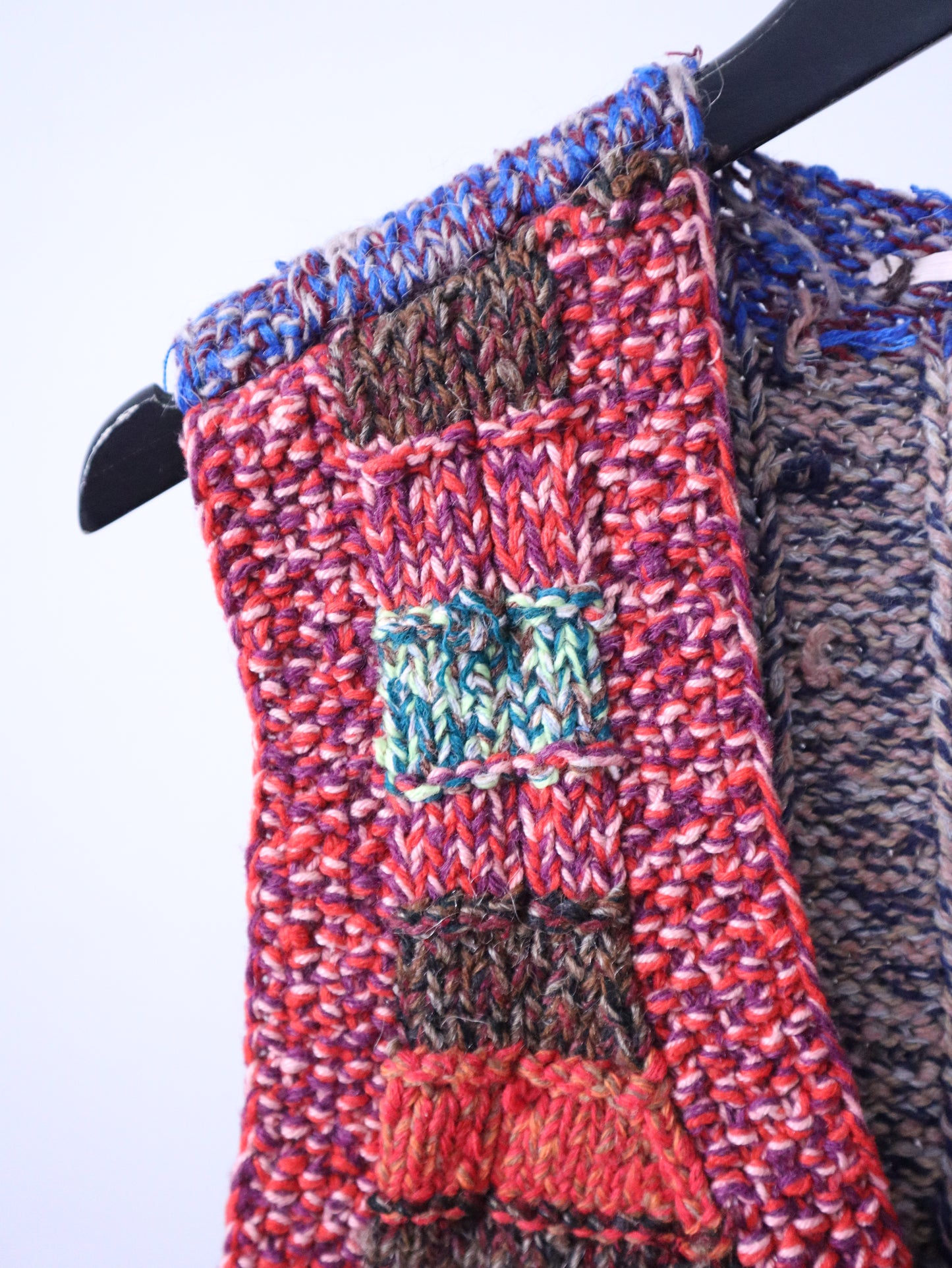 1930- 1940s Romanian Hand-Knitted Wool Waistcoat / Gilet Folk Traditional Eastern European Cardigan