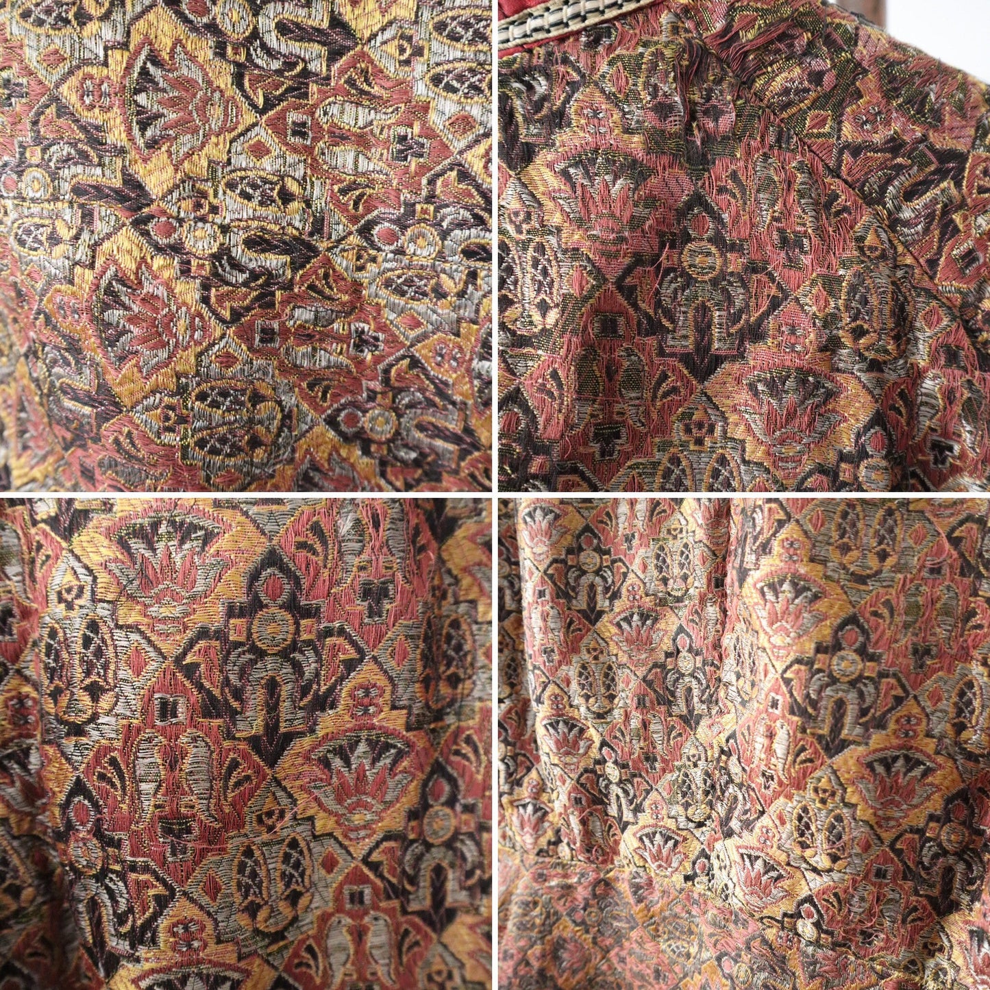 Early 1900s French Theatre Costume Tunic Medieval Style 19th Century Antique Fabric Rose Pink Gold Metallic Thread Metal