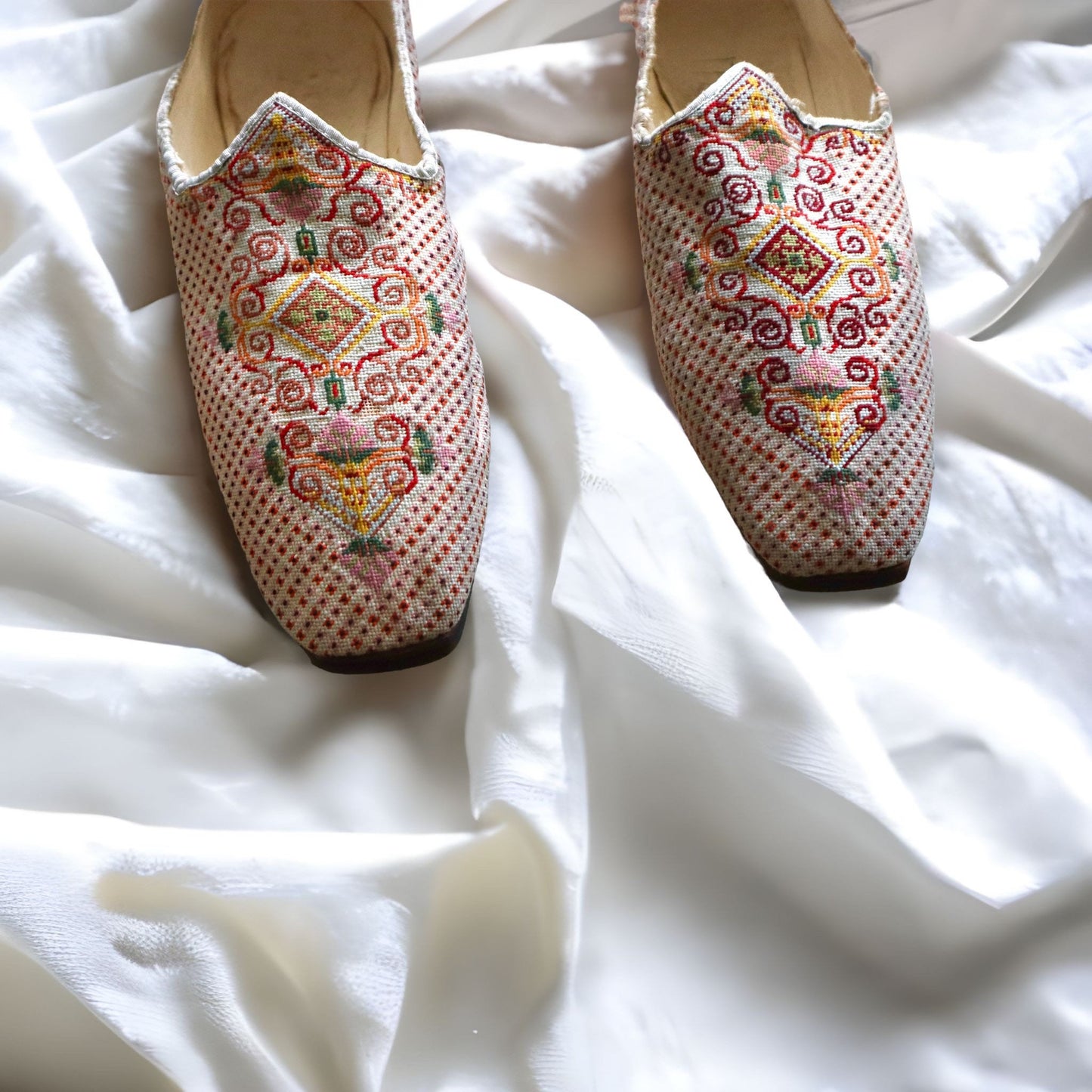 Exceptional c.1775 French Men’s Needlepoint Slippers – Original 18th Century Footwear